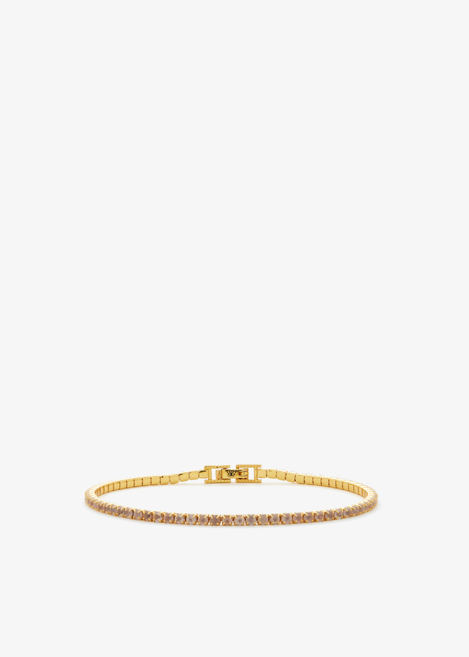 

Rose Quartz tennis bracelet, Gold