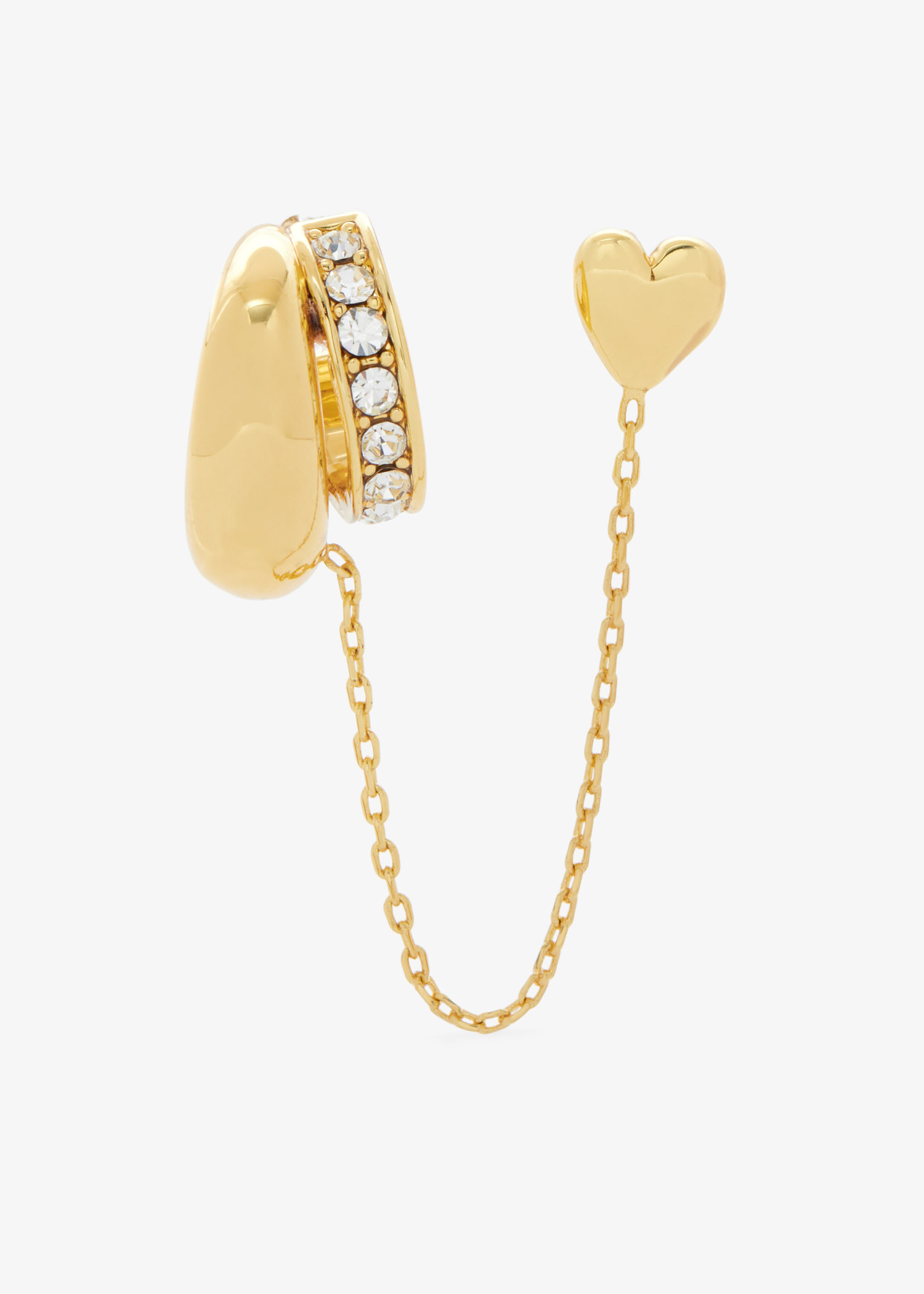

Double Piercing Heart hoop stud, Gold