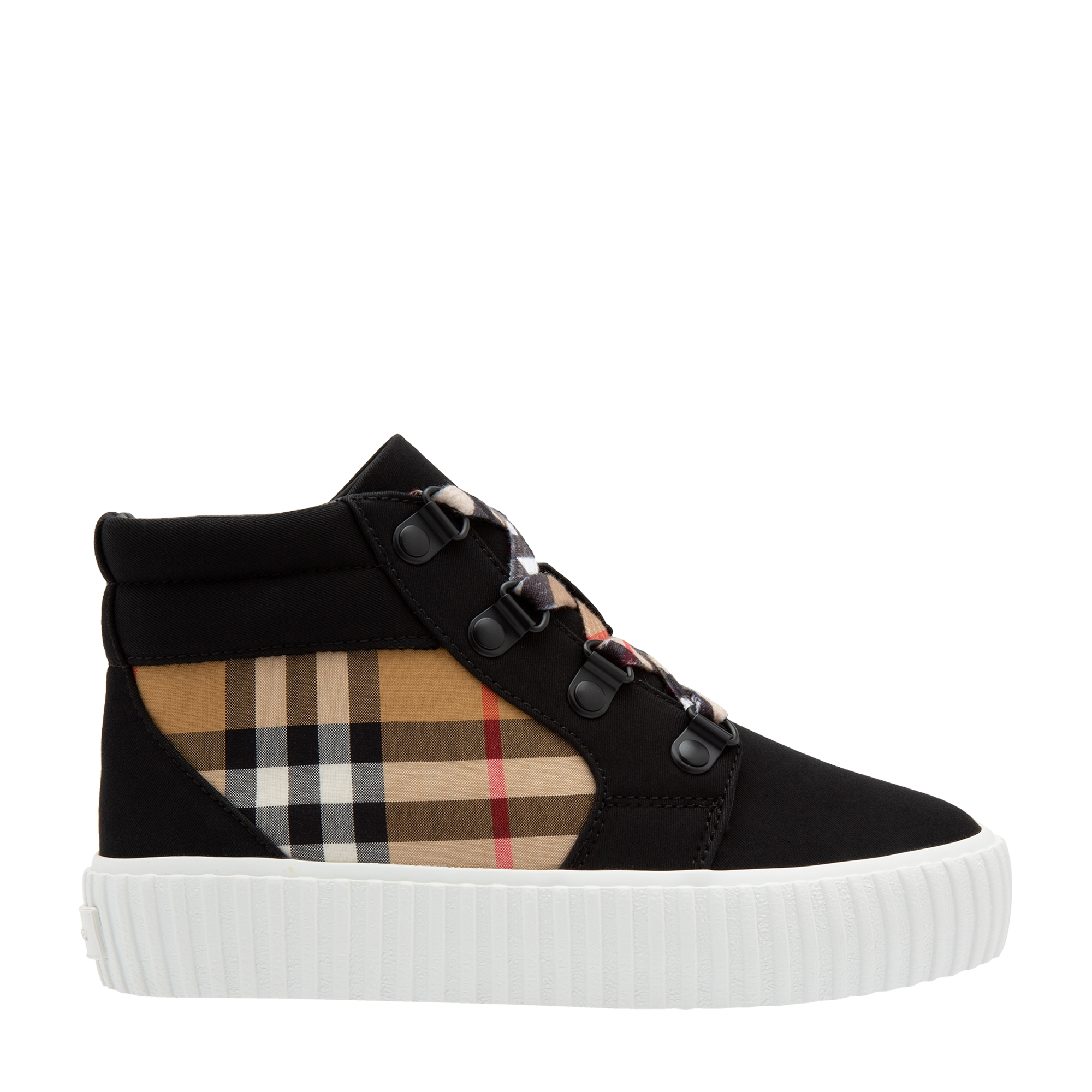 

High-top check sneakers, Black