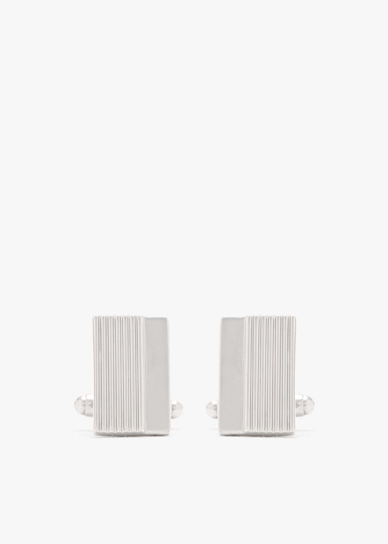 

Stripe rectangular cufflinks, Silver