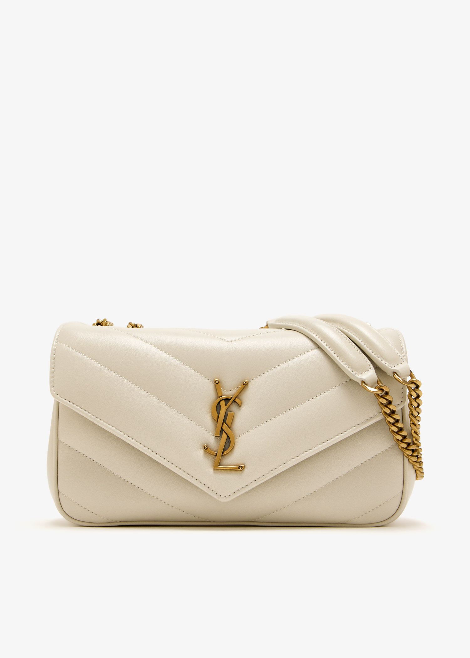 

Loulou small chain bag, Cream