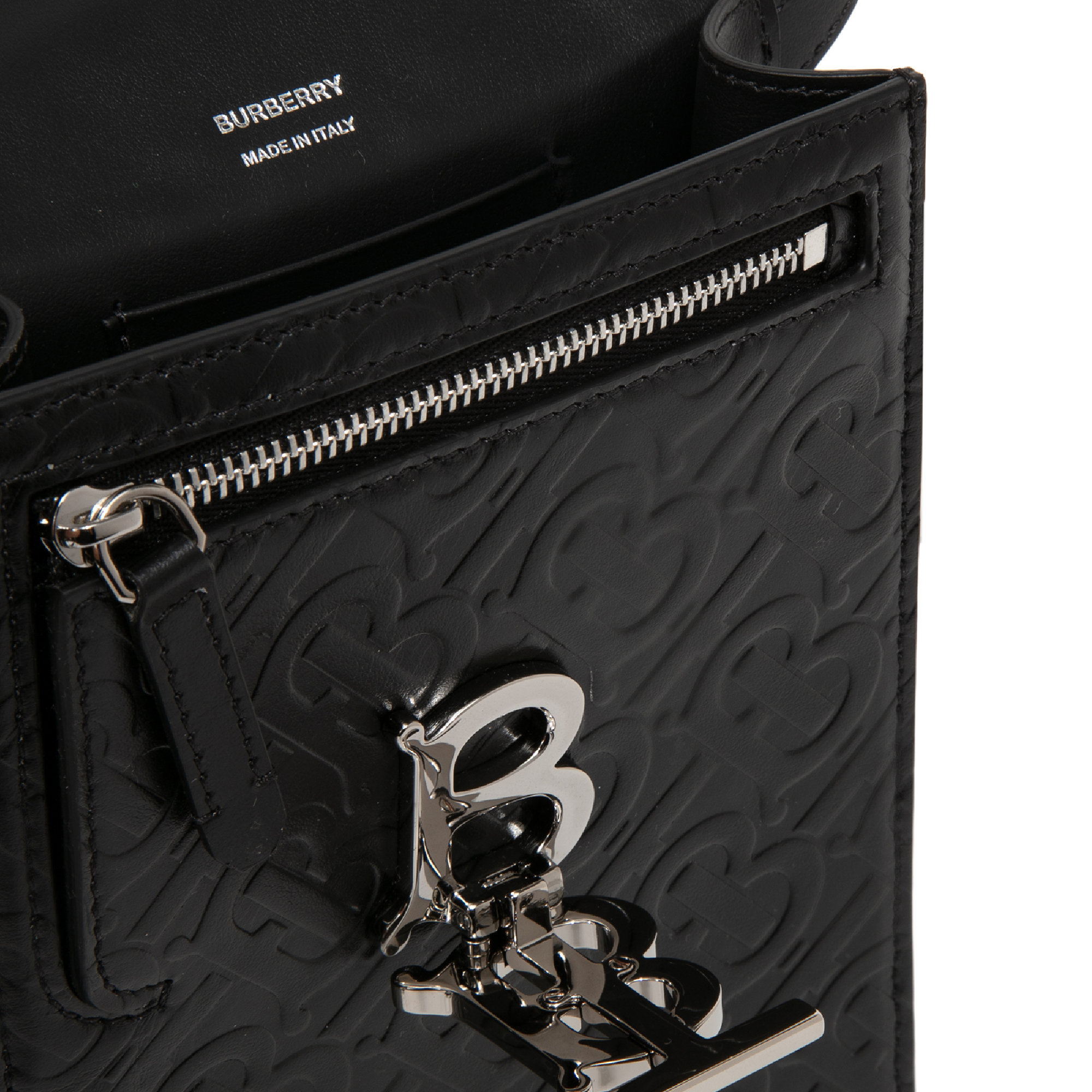 

Robin monogram leather bag, Black
