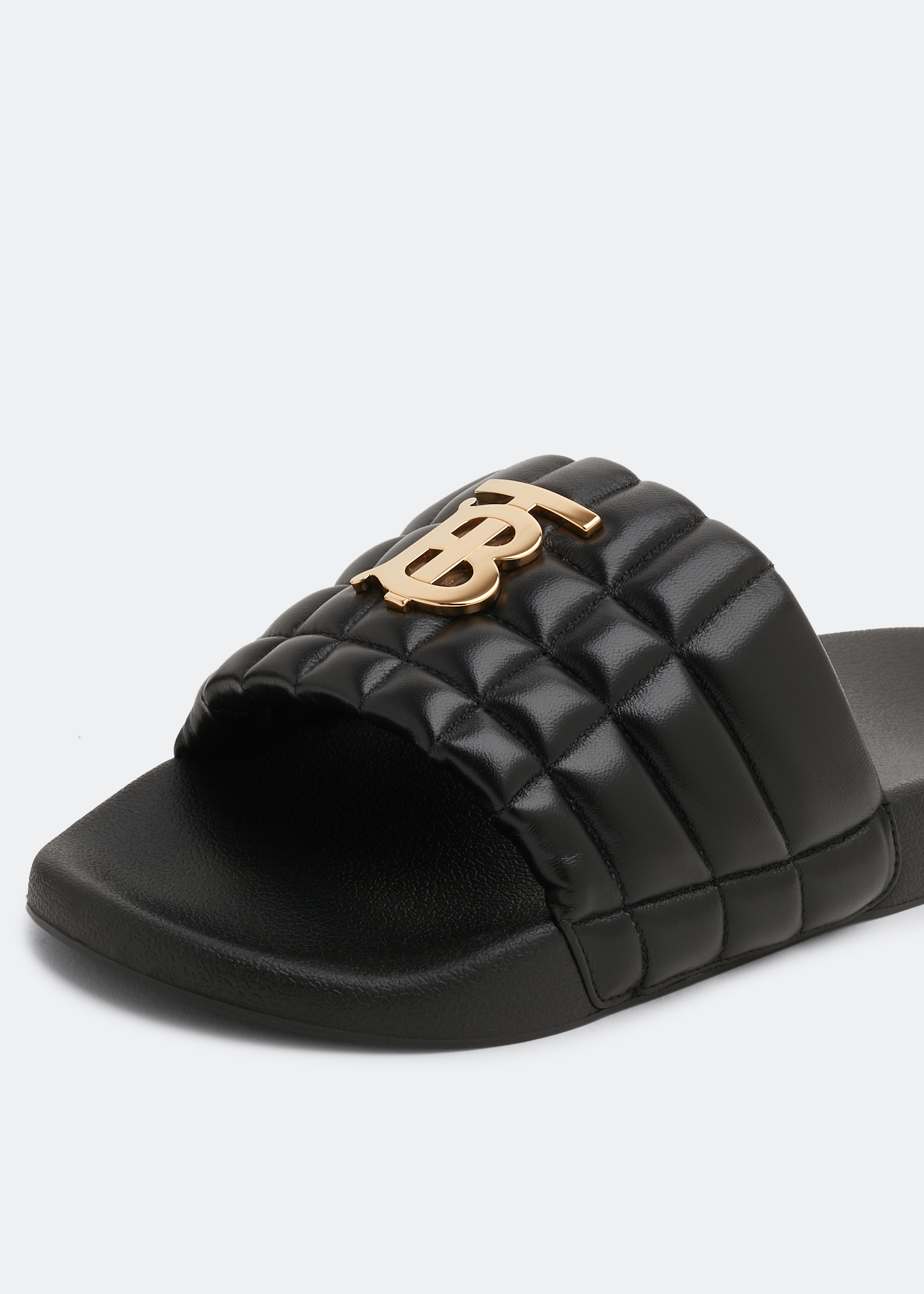 

Monogram quilted slides, Black