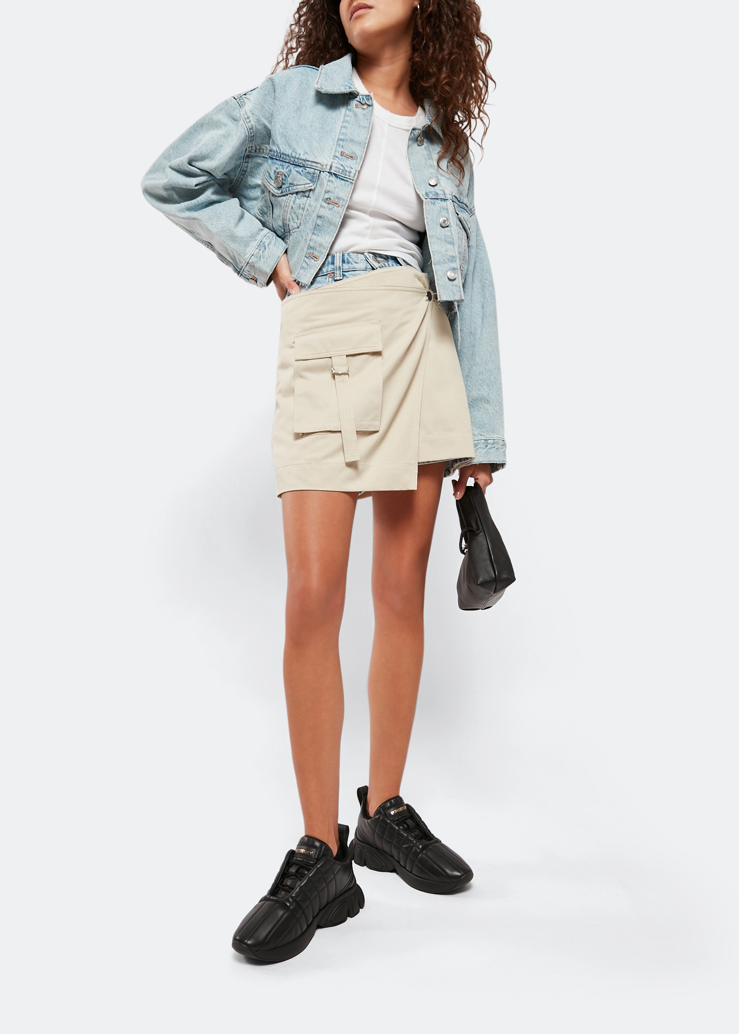 

Check quilted sneakers, Black
