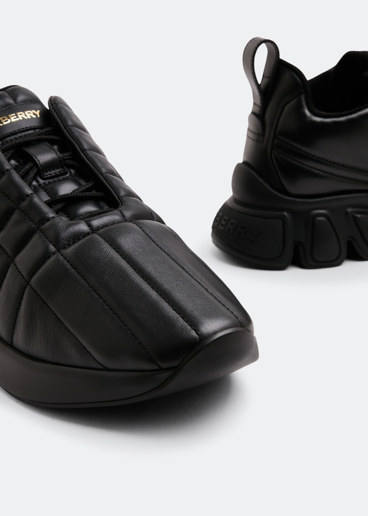 

Check quilted sneakers, Black