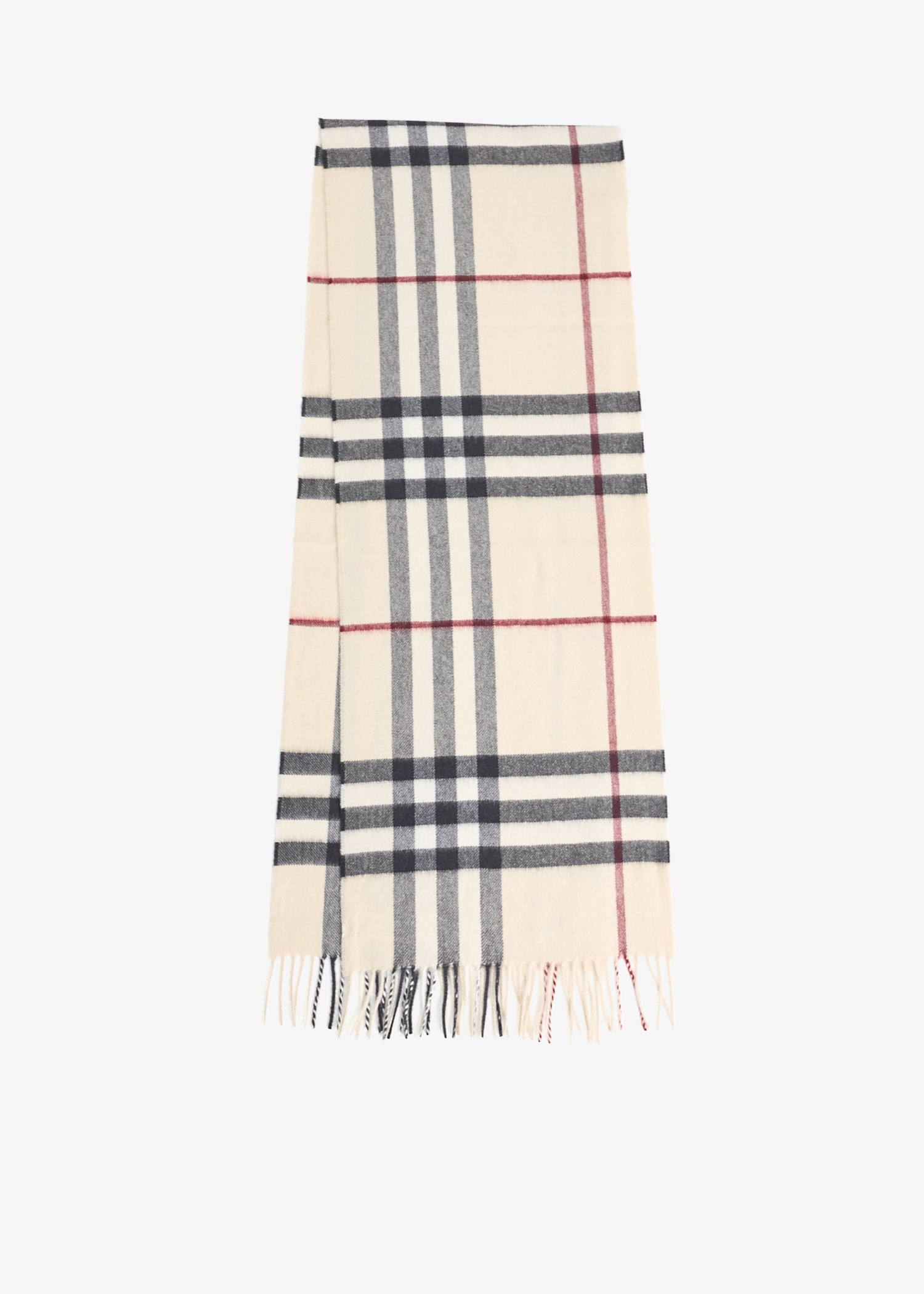 

Check cashmere scarf, Cream