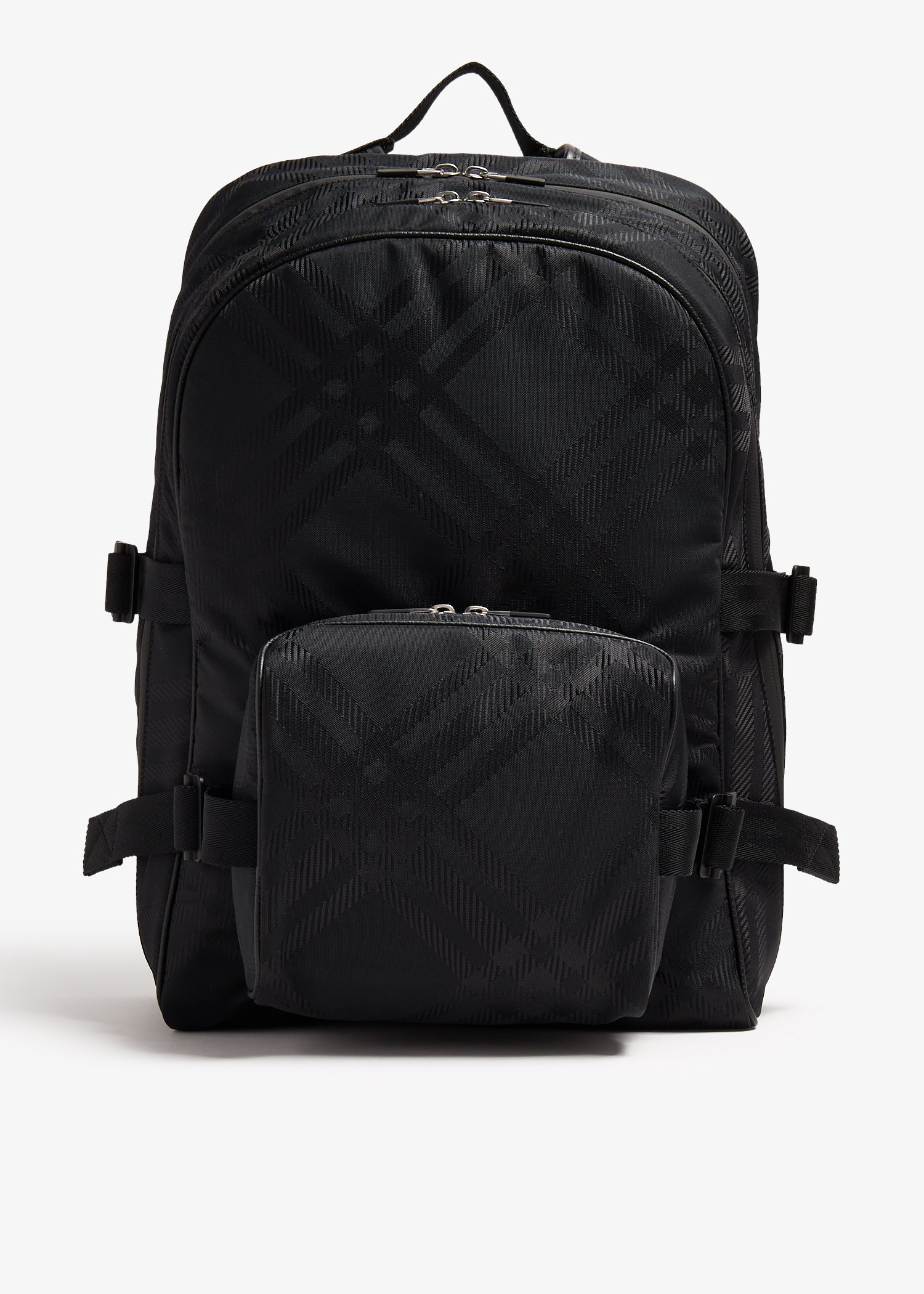 

Check jacquard backpack, Black
