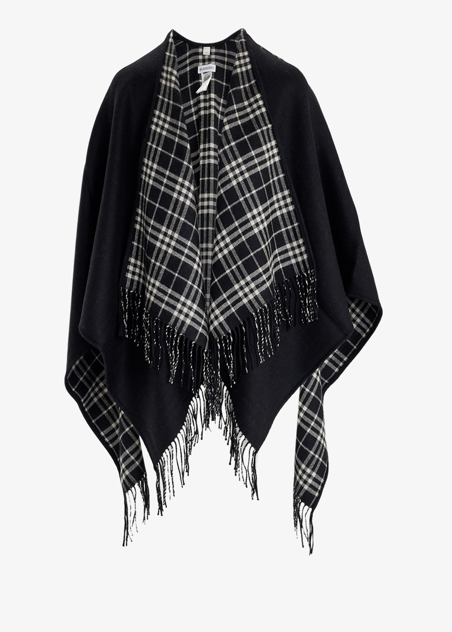 

Reversible Check wool cape, Printed
