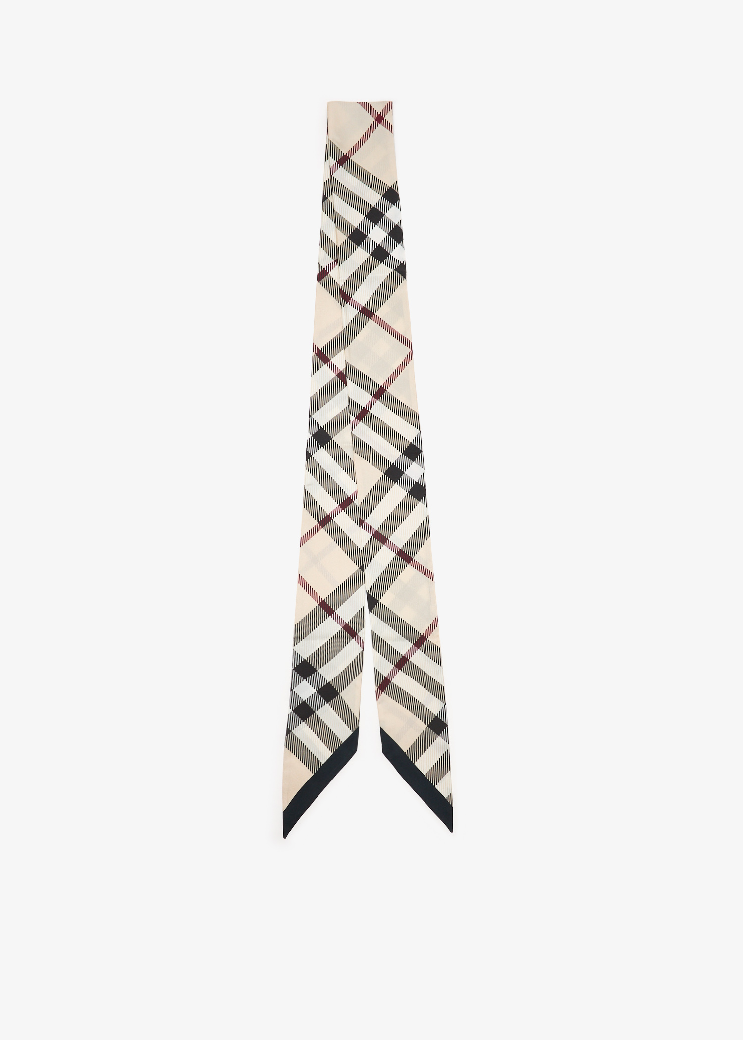 

Skinny Check silk scarf, Beige