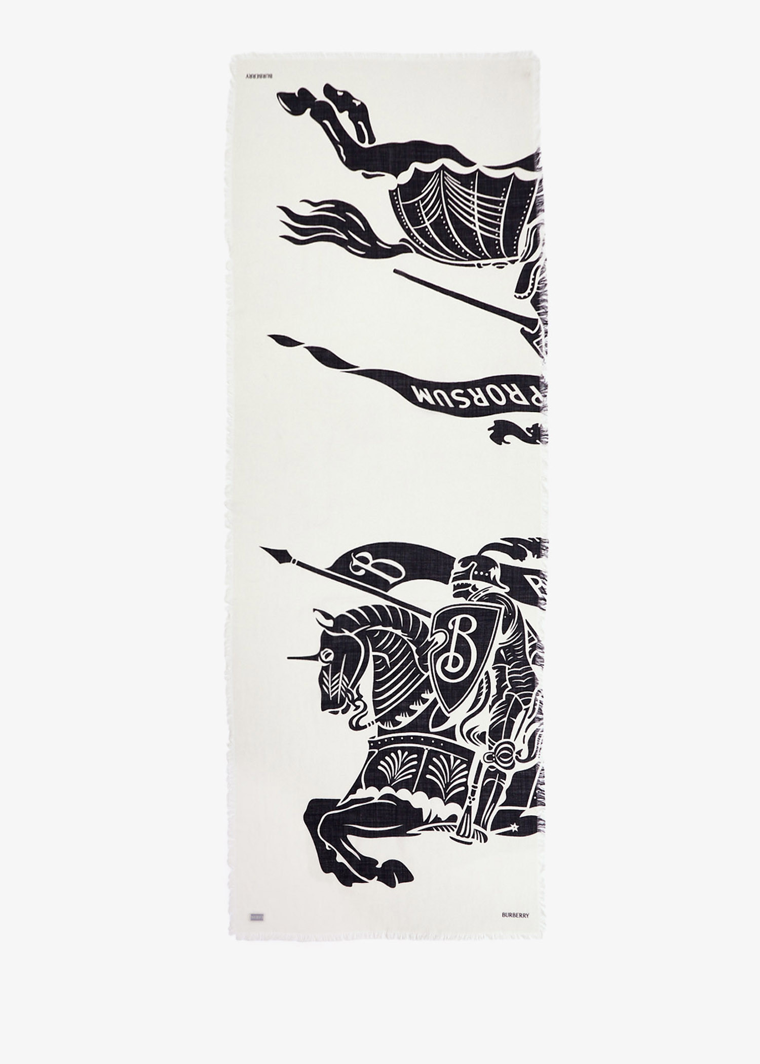 

Equestrian Knight wide wool scarf, Printed