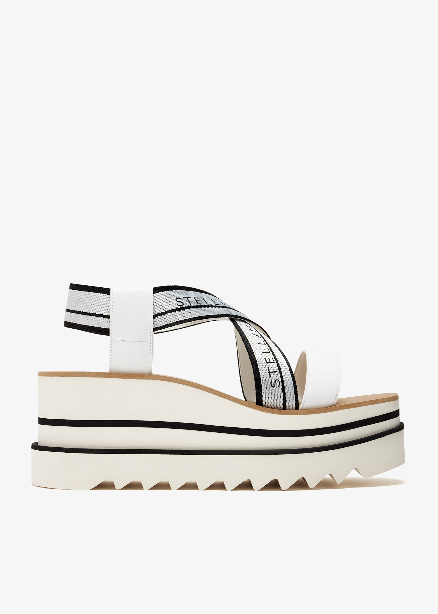 

Sneak-Elyse striped platform sandals, White