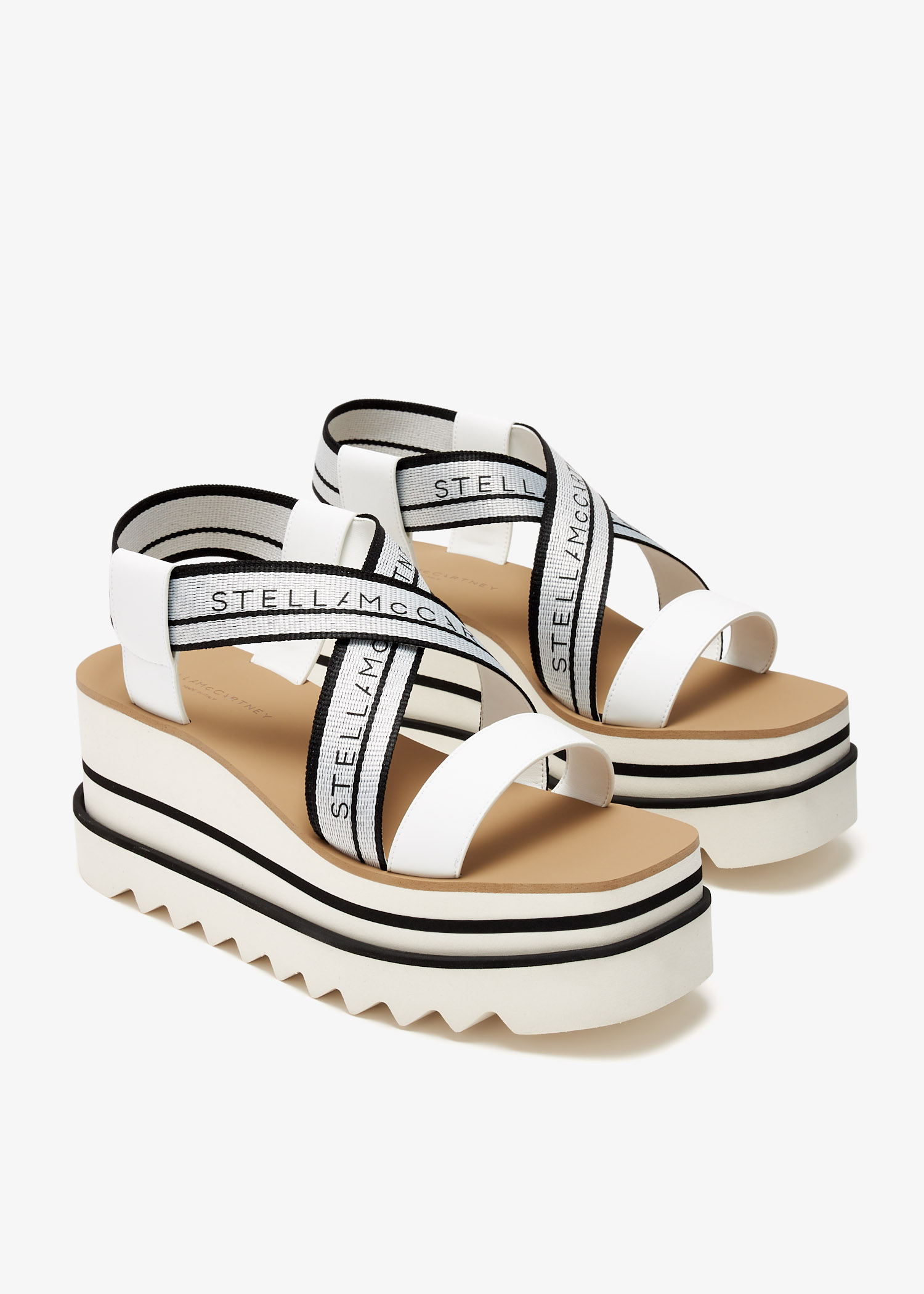 Stella McCartney Sneak-Elyse striped platform sandals for