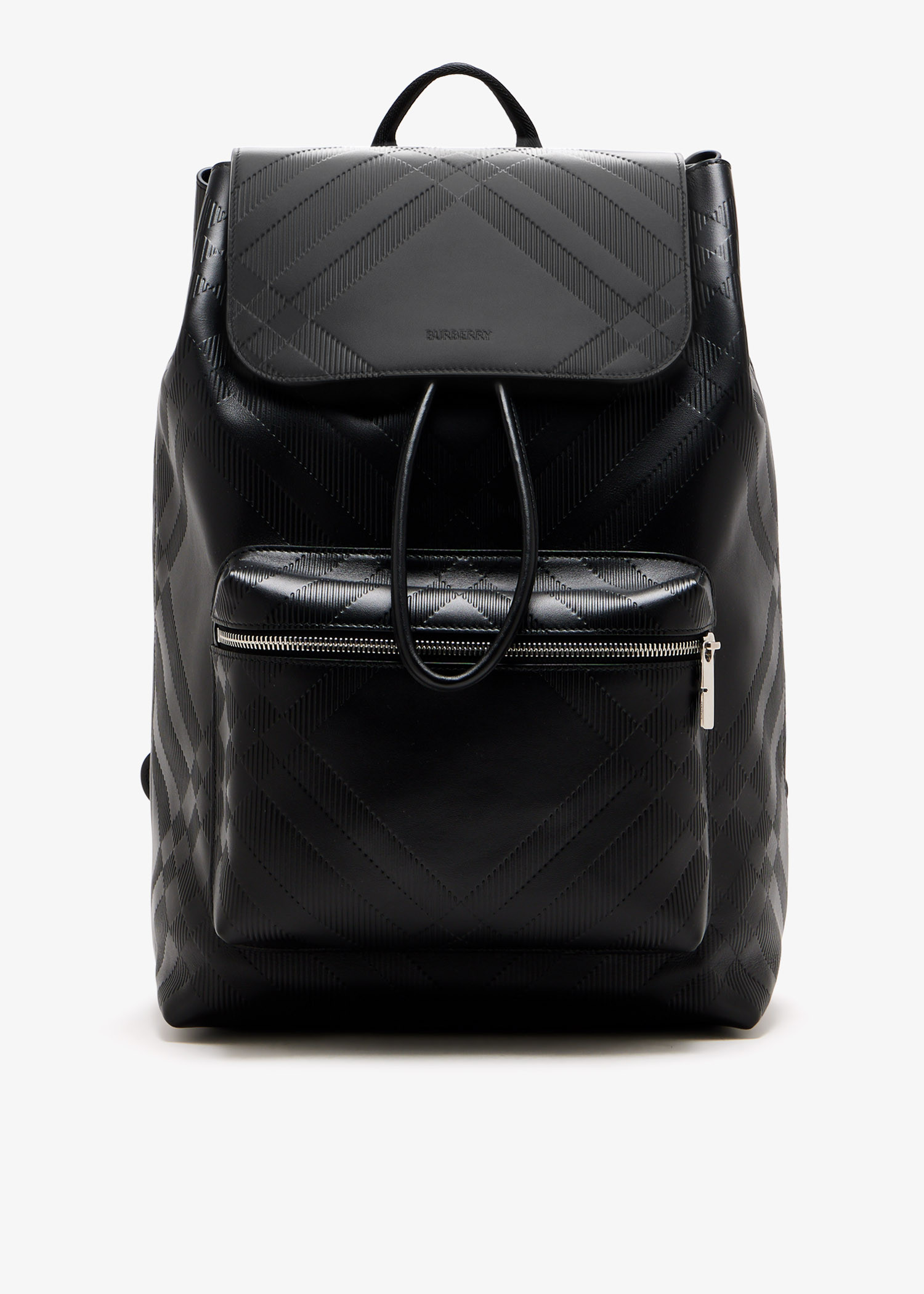 

Embossed Check backpack, Black