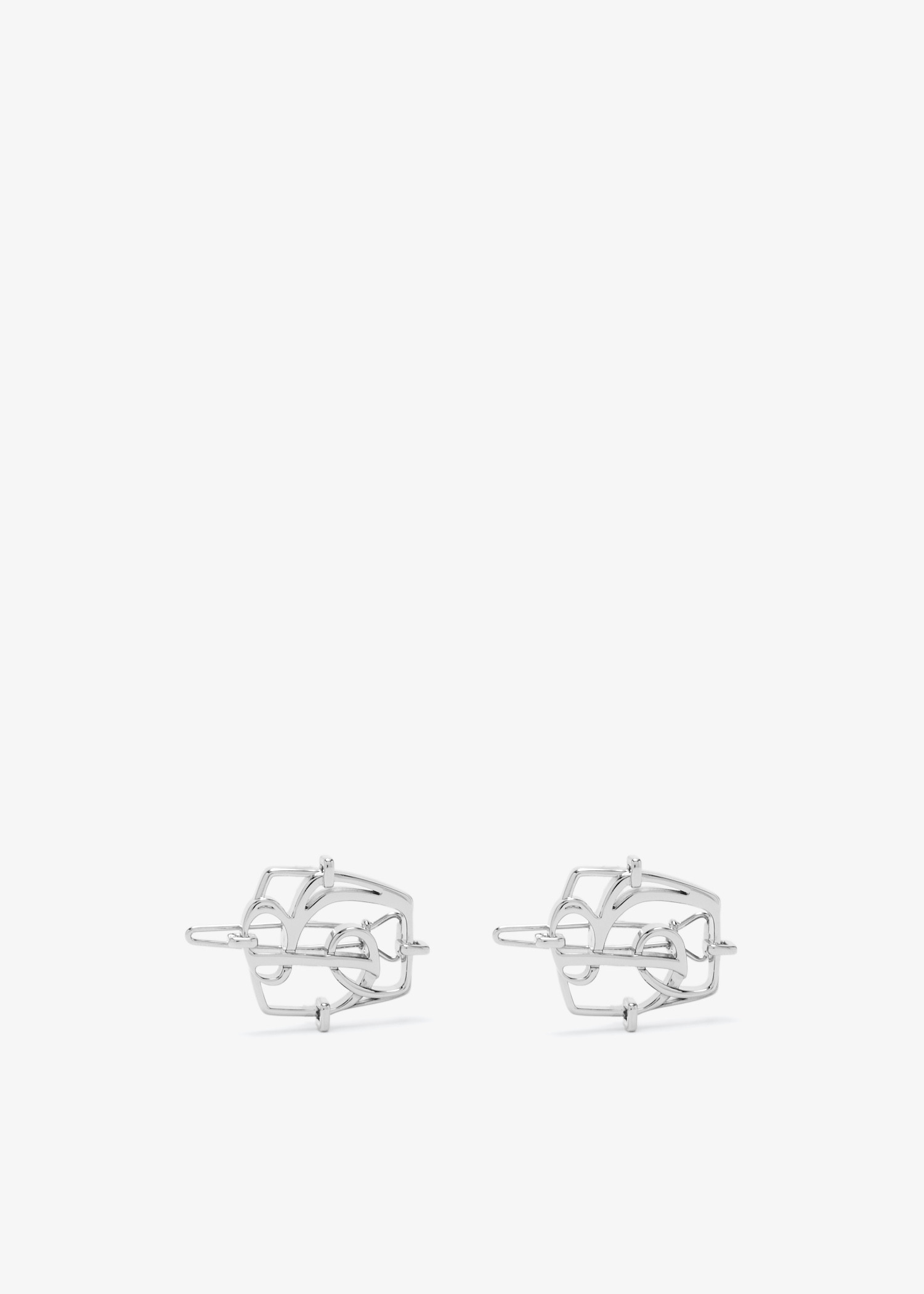 

B Charm hair clips, Silver