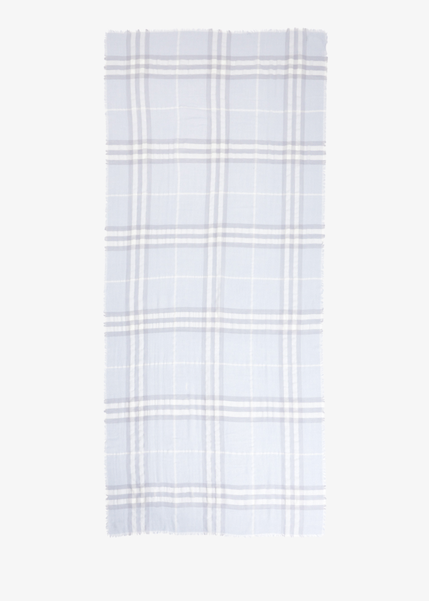 

Wide Check wool scarf, Blue