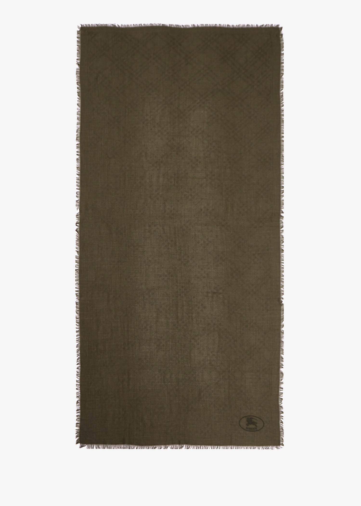 

Wide Check wool silk scarf, Khaki