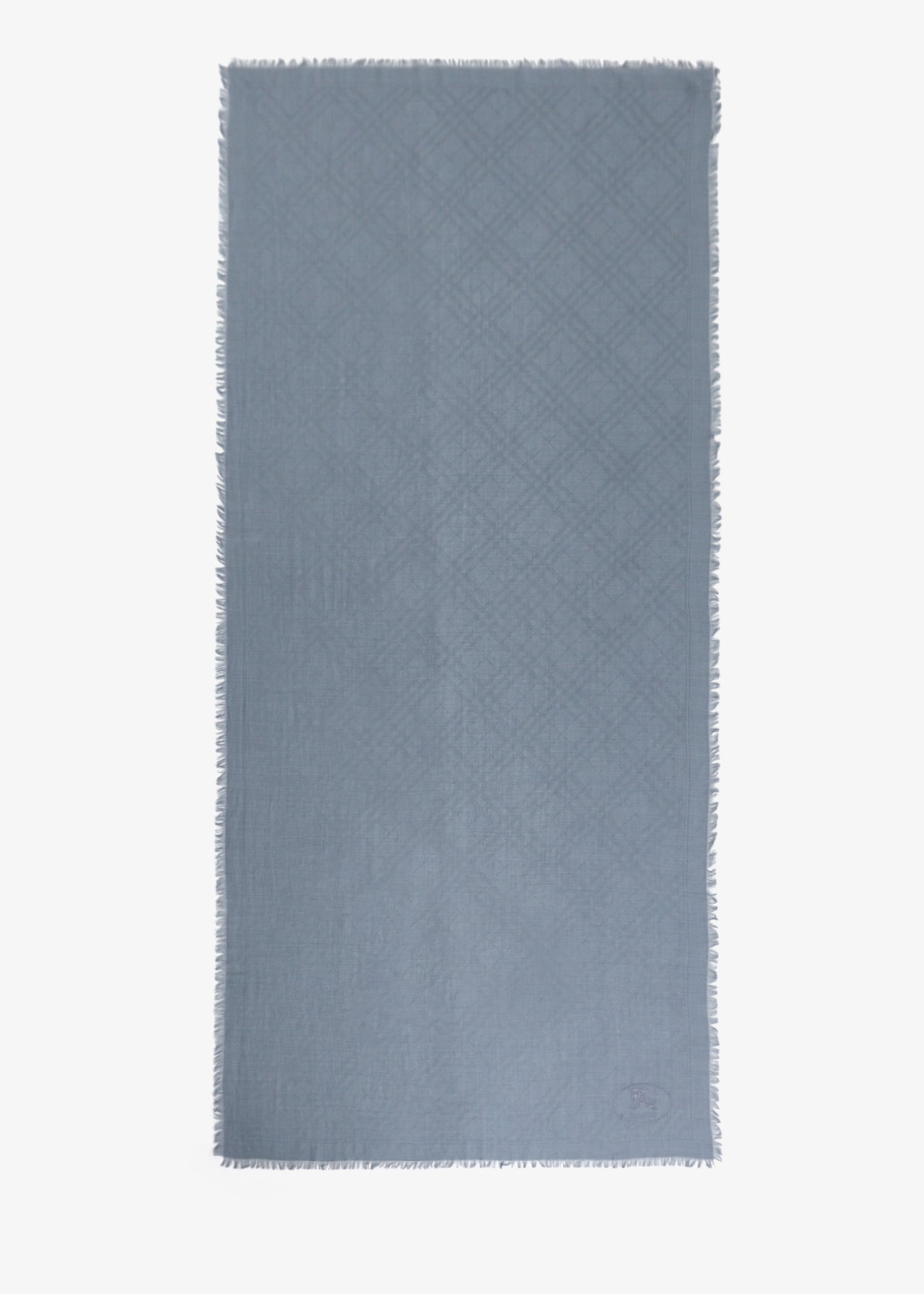 

Wide Check wool silk scarf, Blue