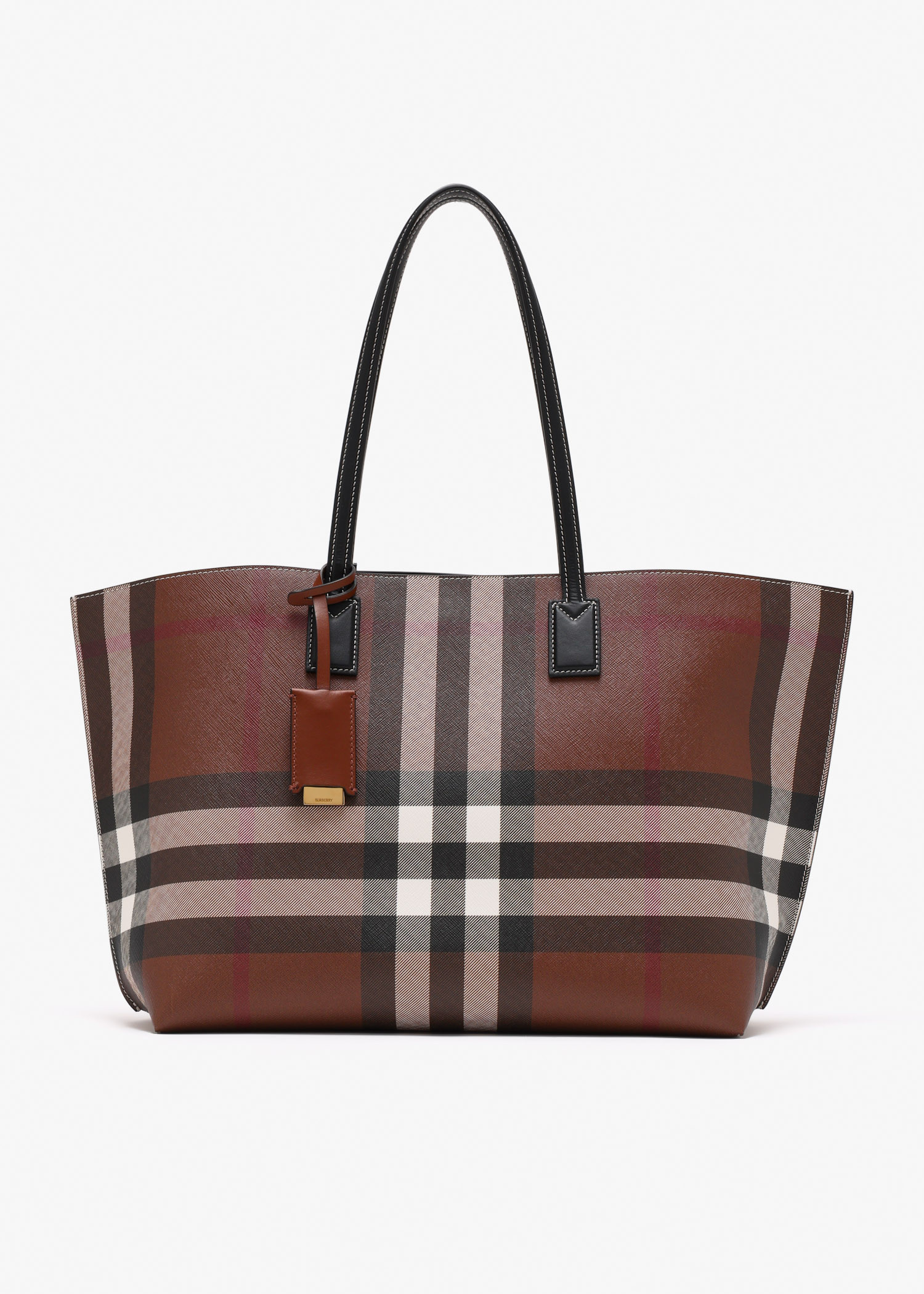 

Medium Check tote bag, Brown