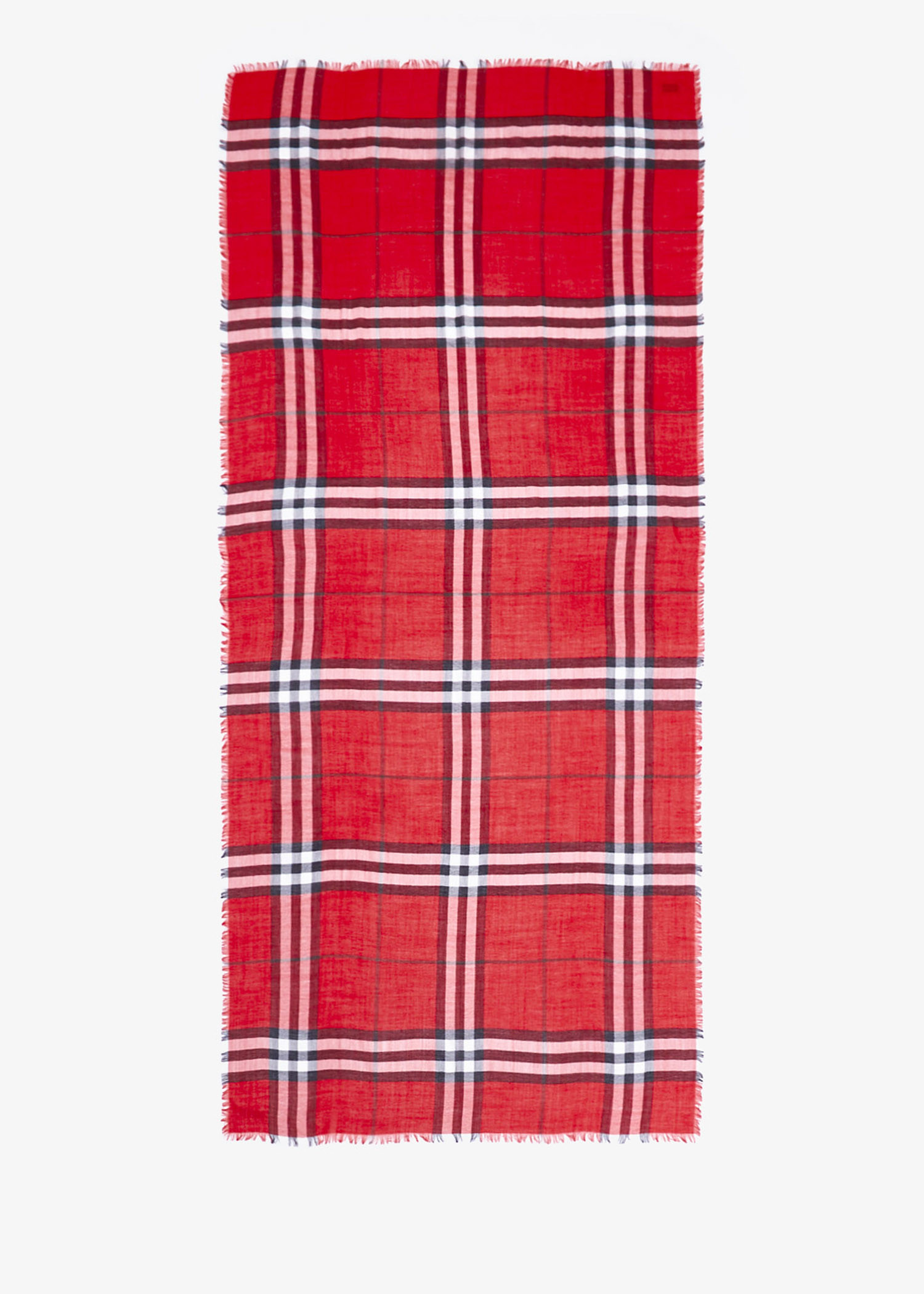 

Wide Check wool scarf, Red