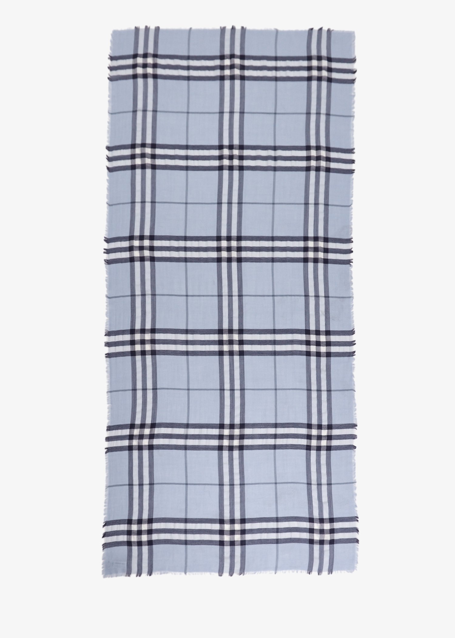 

Wide Check wool scarf, Blue