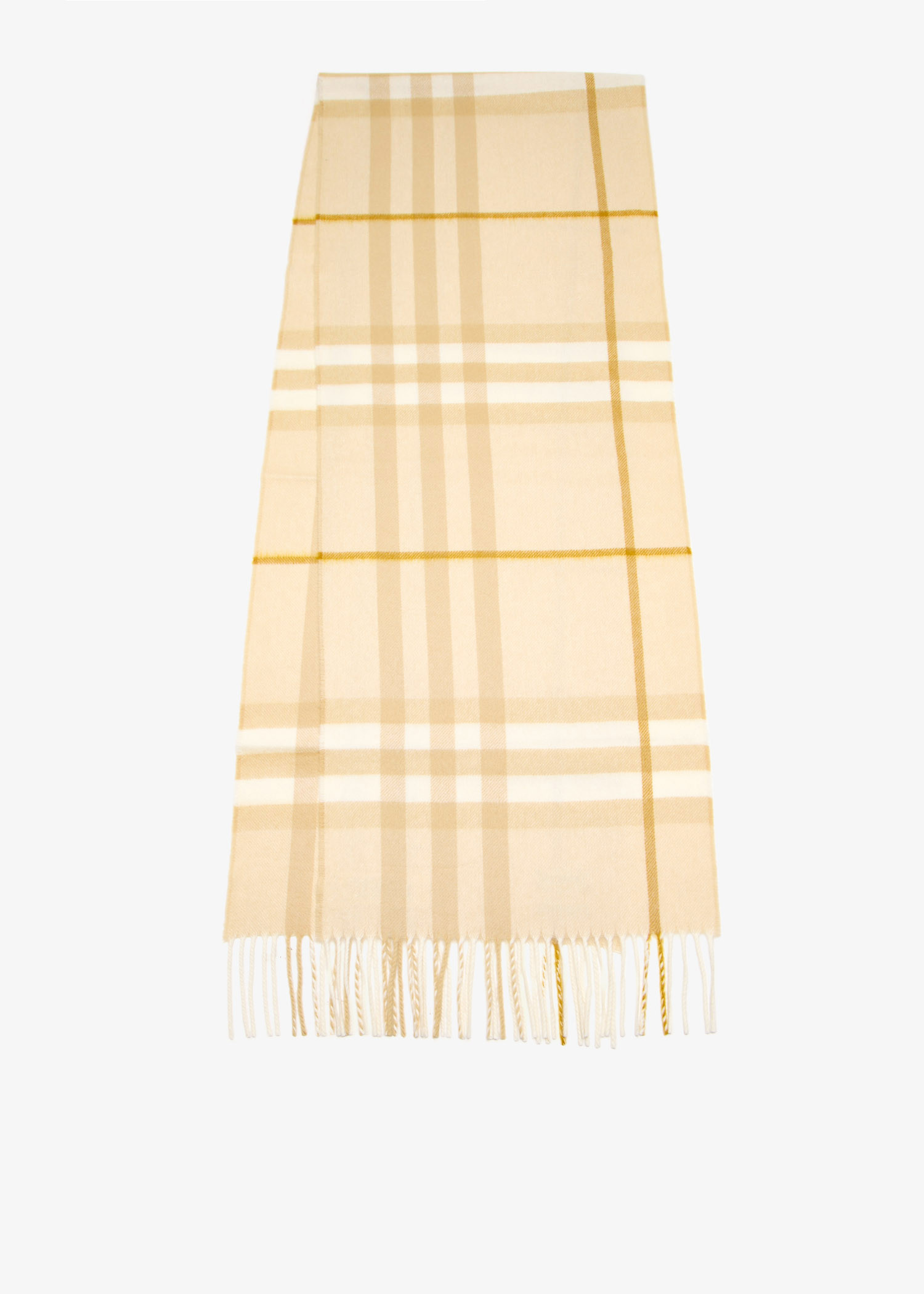 

Check cashmere scarf, Cream