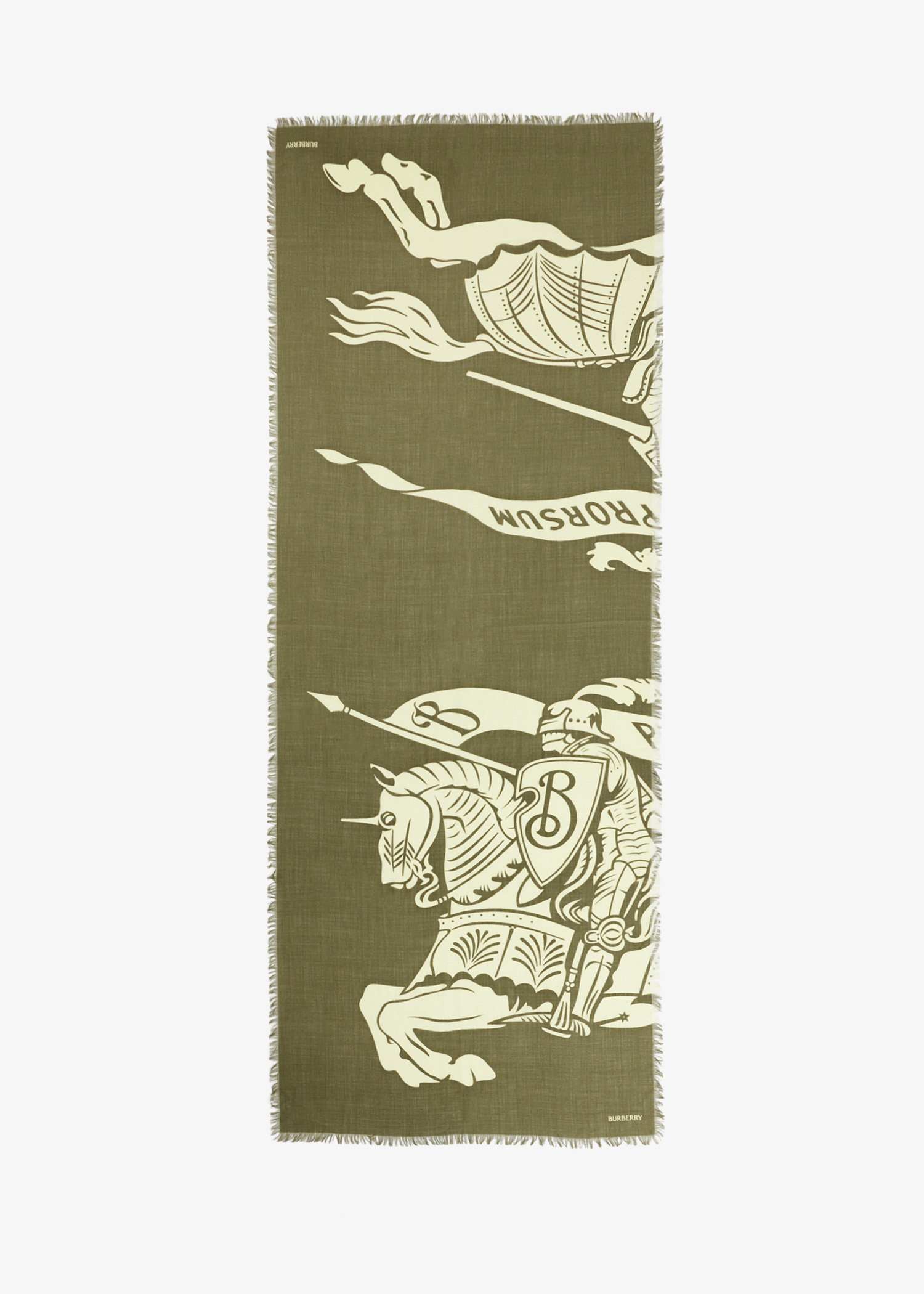 

Equestrian Knight wide wool scarf, Khaki