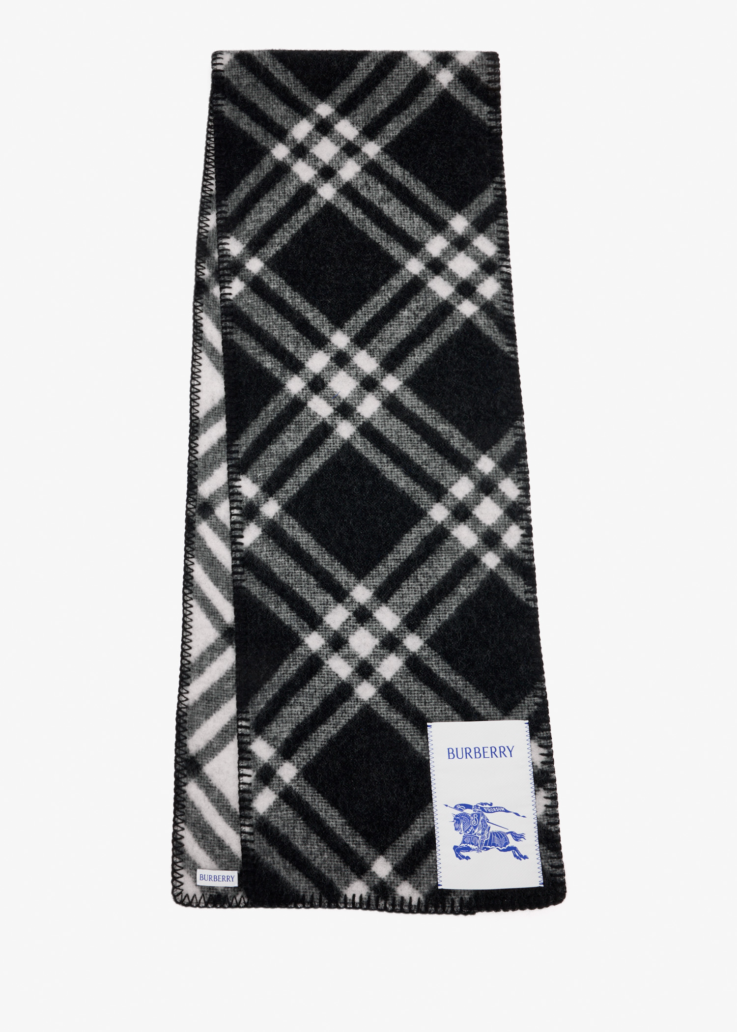 

Check Wool scarf, Black