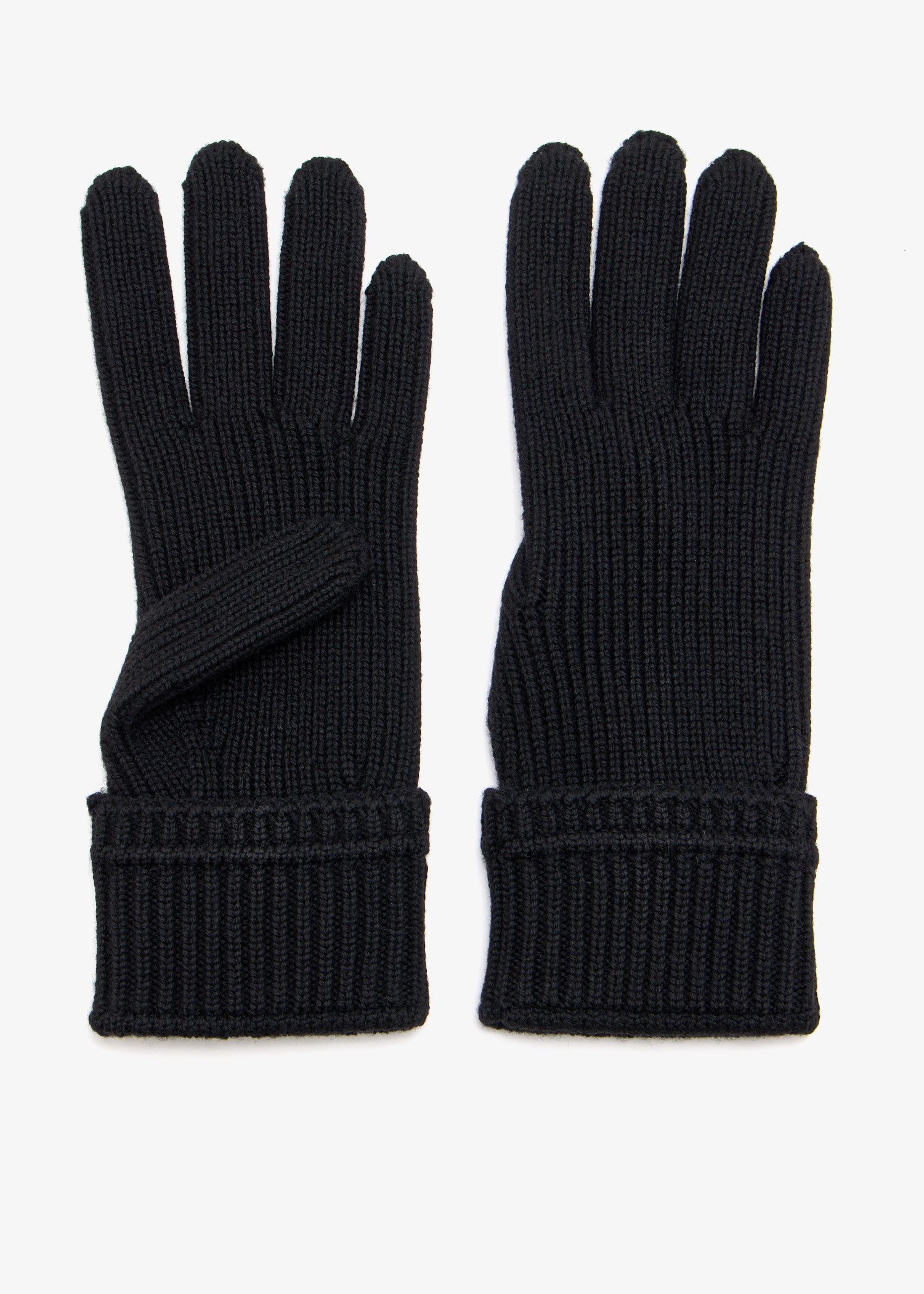

Logo patch gloves, Black
