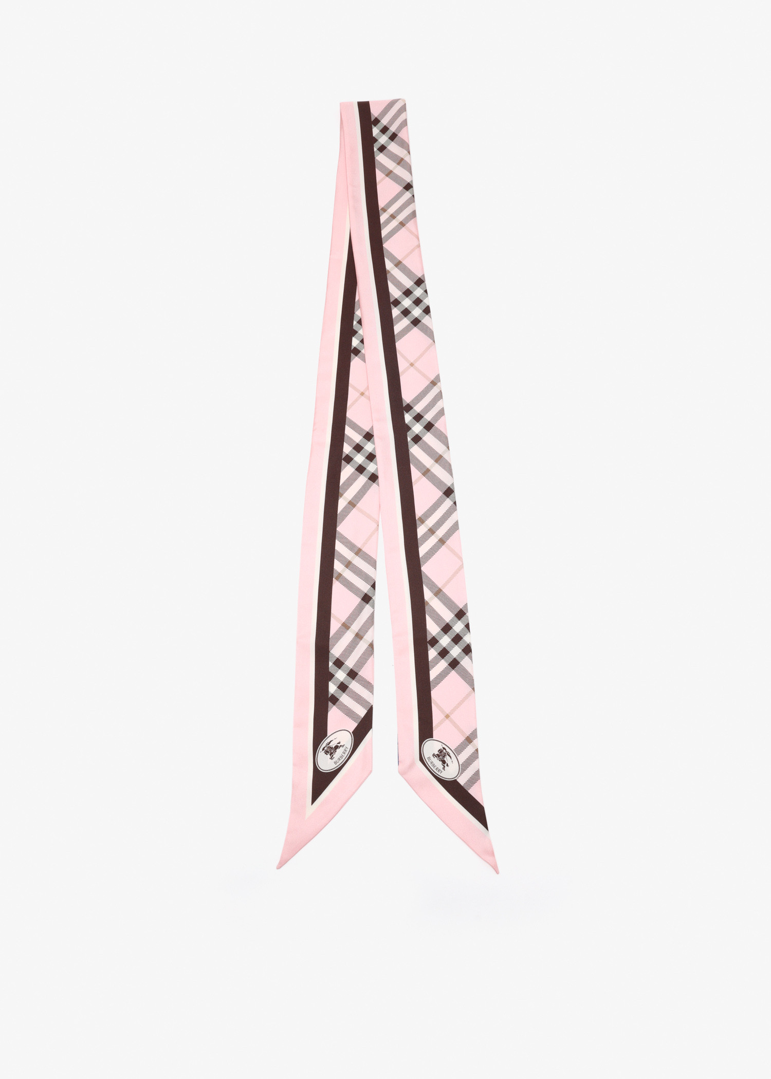 

Skinny Check silk scarf, Pink