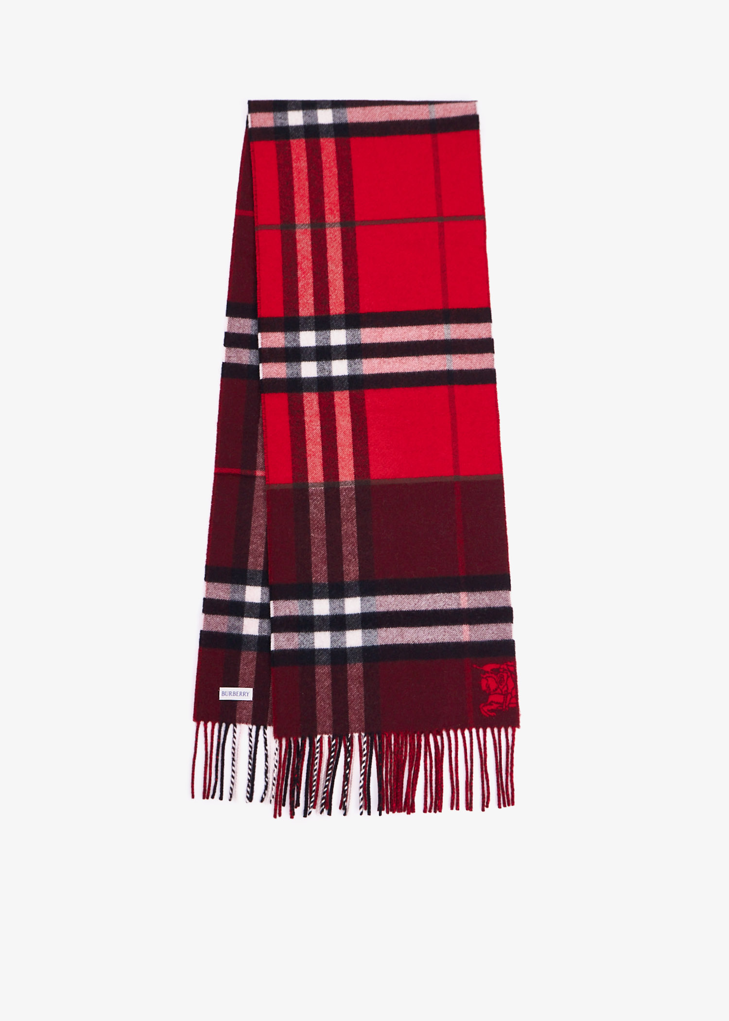 

Contrast Check cashmere scarf, Red