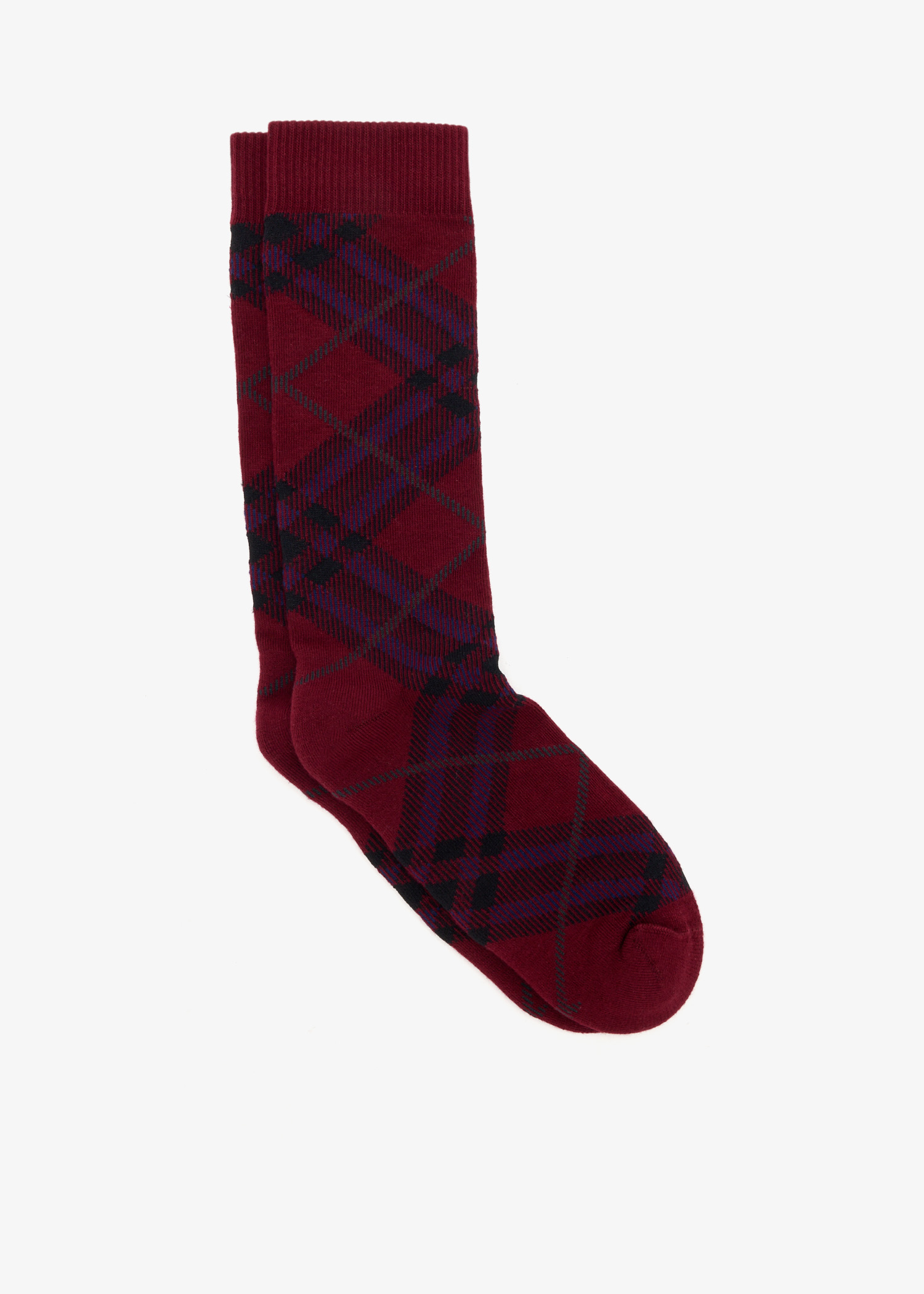 

Check Cotton Blend socks, Burgundy