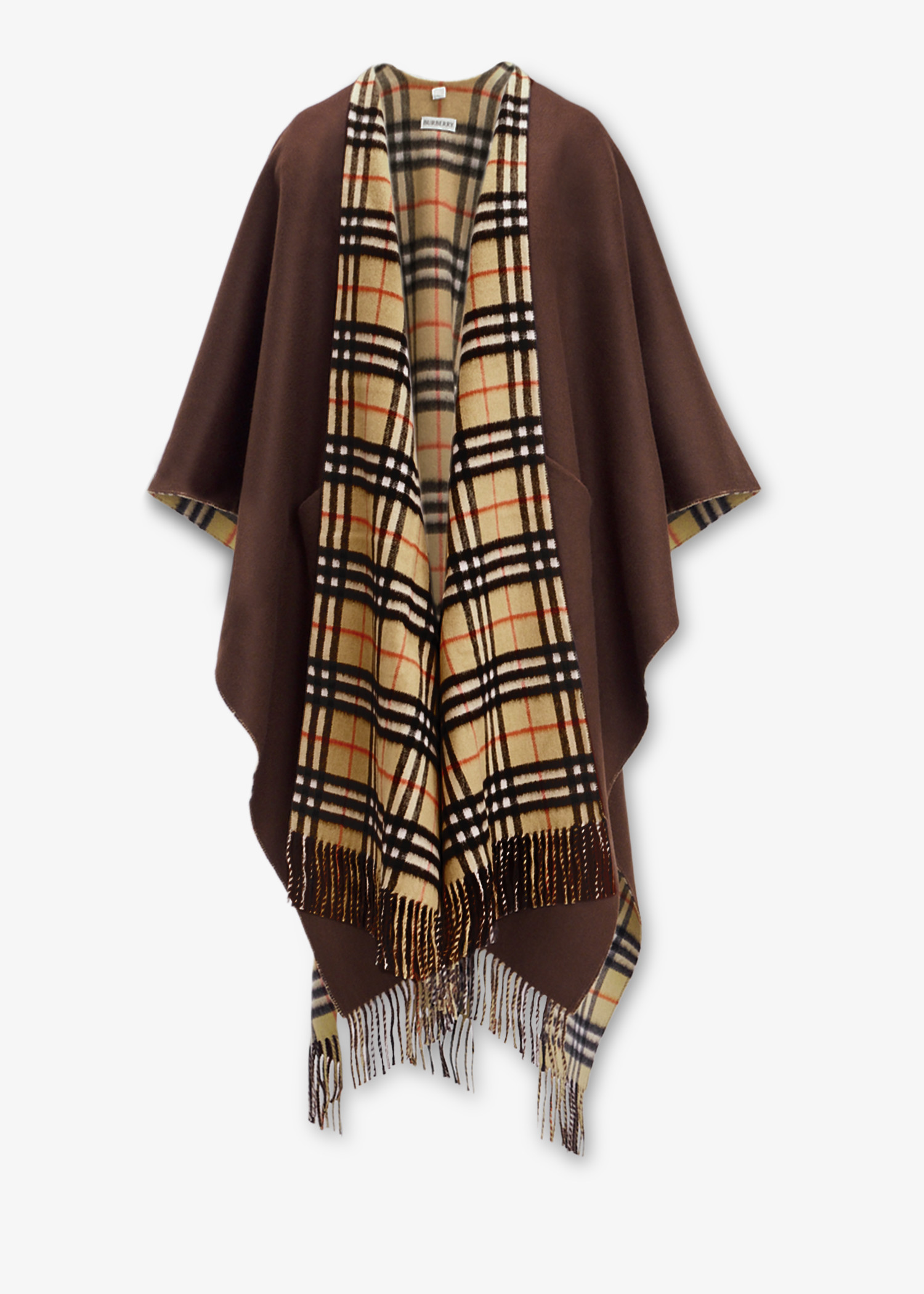 

Reversible Check cape, Beige