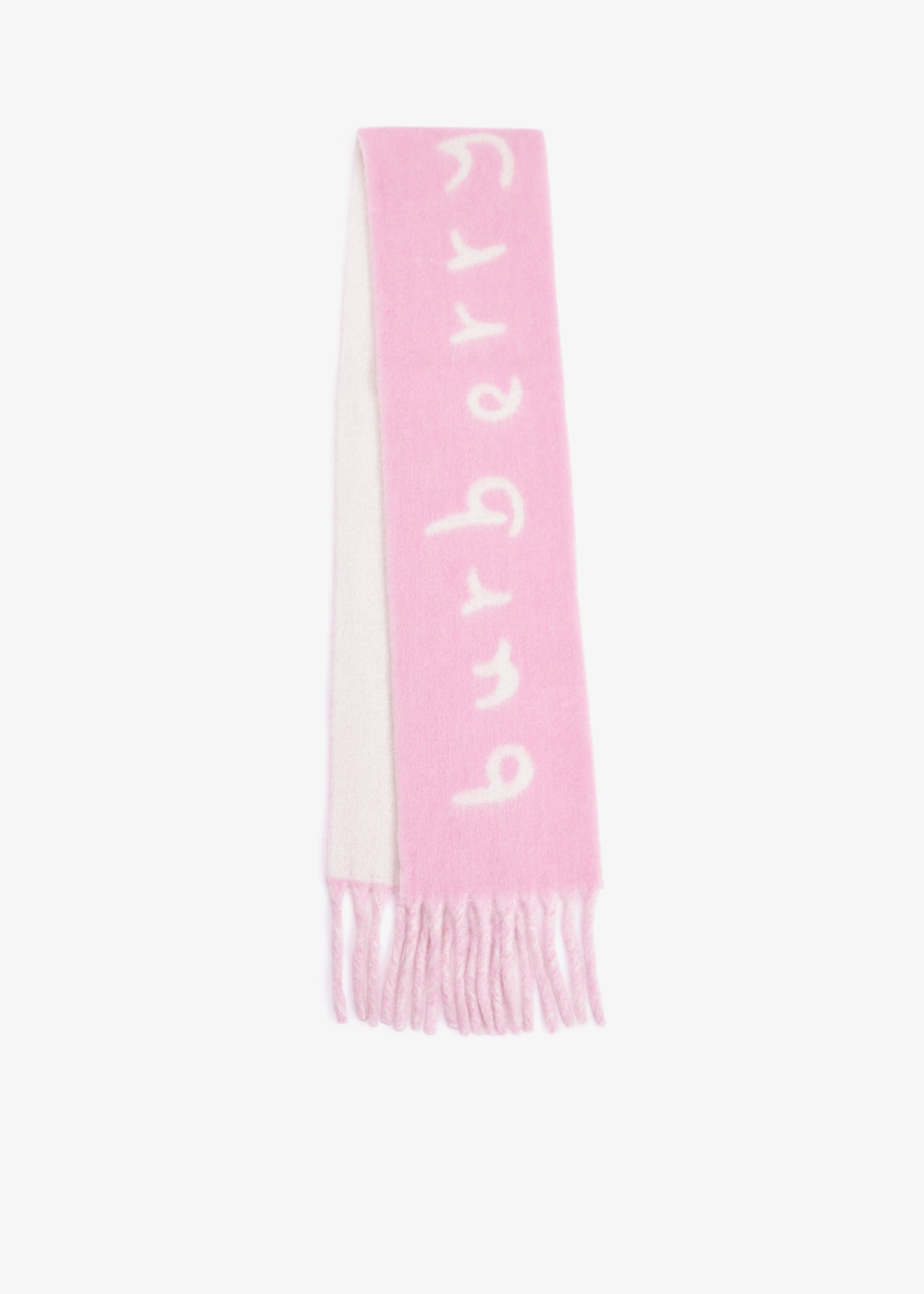 

Logo reversible wool scarf, Pink