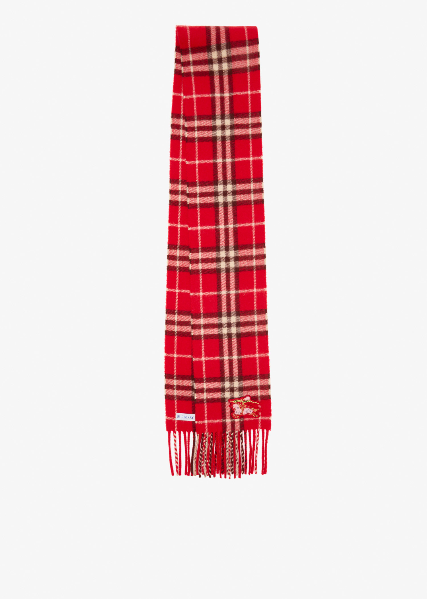 

Narrow Check Cashmere scarf, Red