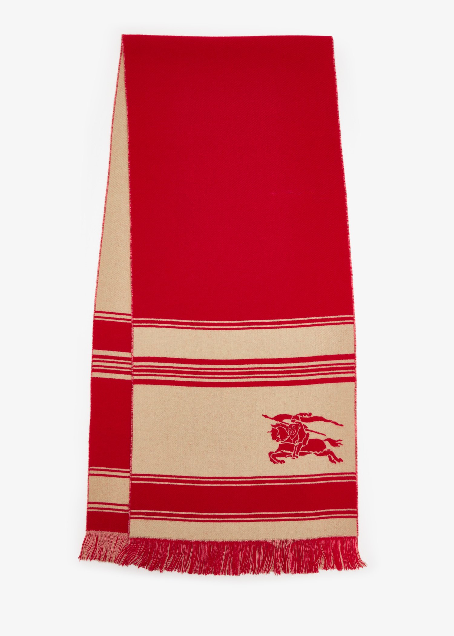 

EKD Striped wool scarf, Red