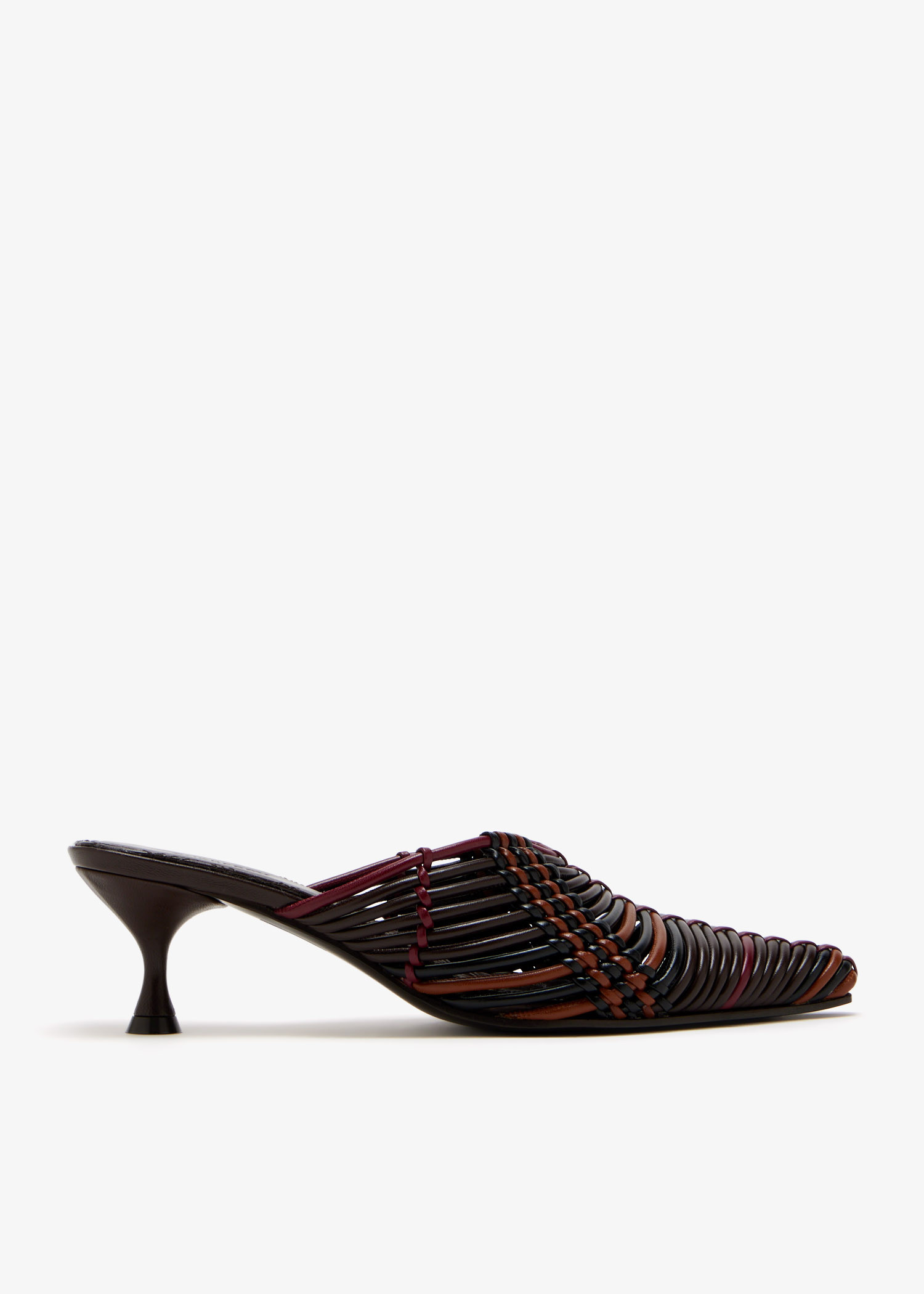 

Cameo woven leather mules, Black