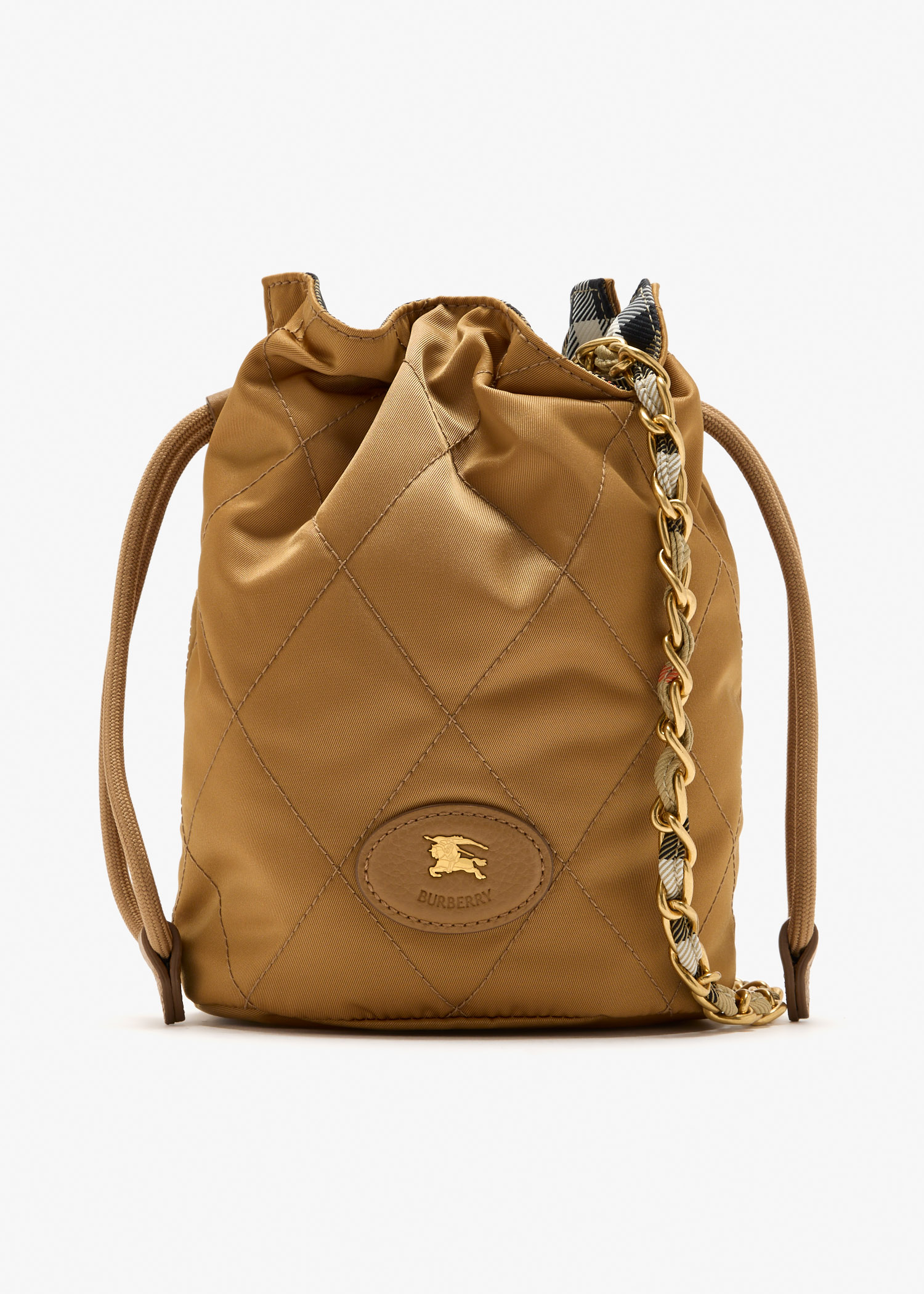 

Reversible Horseshoe Chain pouch, Beige