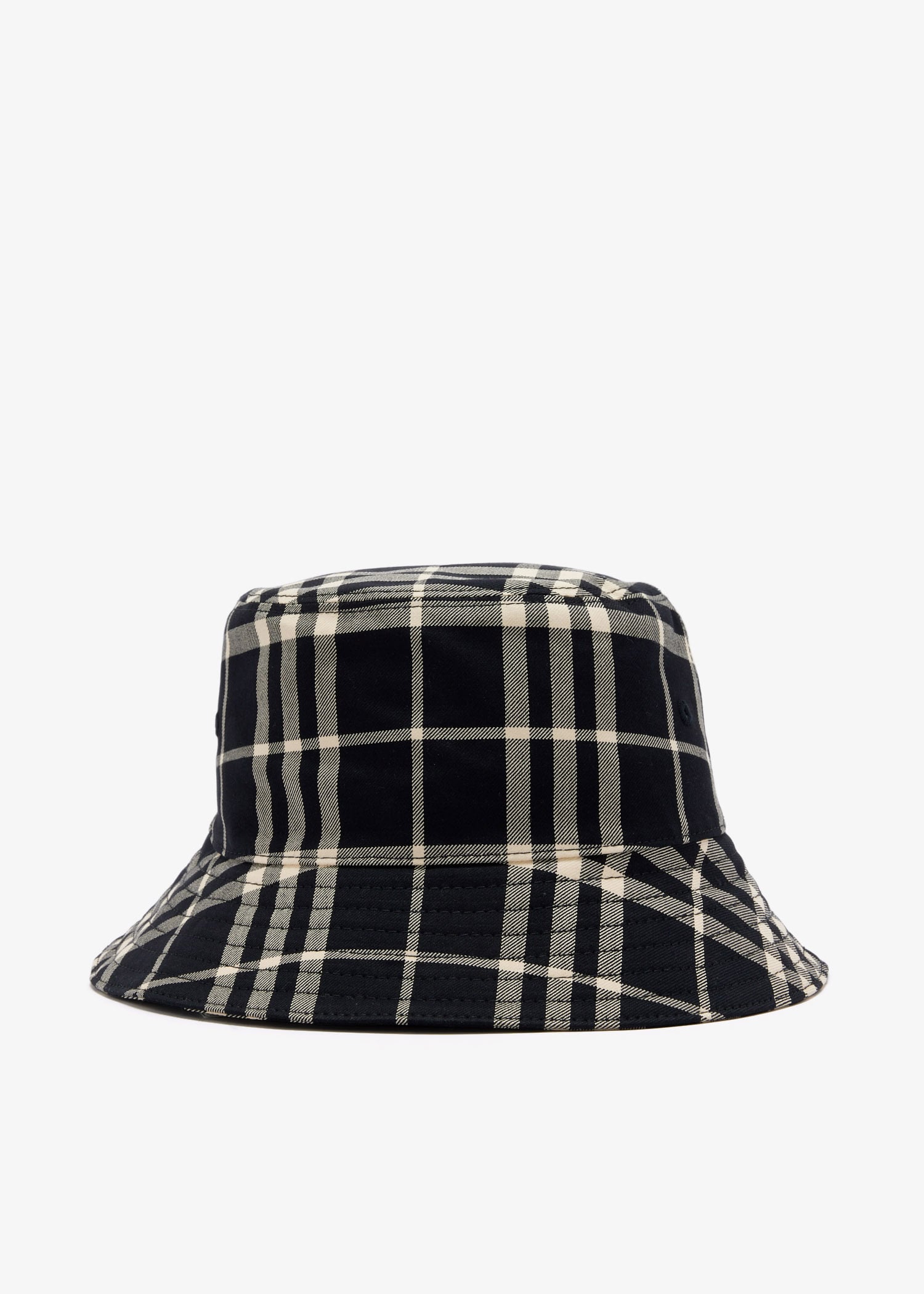 

Check bucket hat, Black