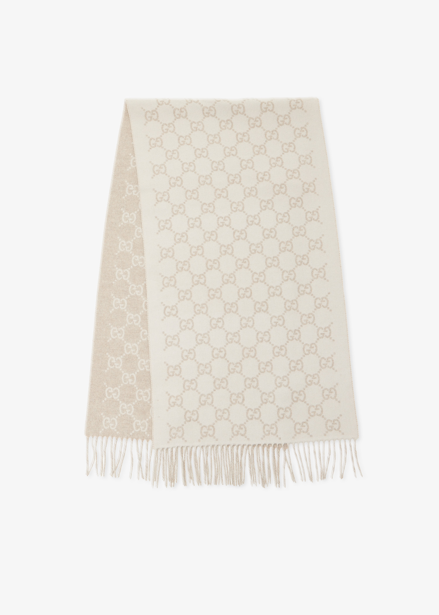 

GG Cashmere shawl, White