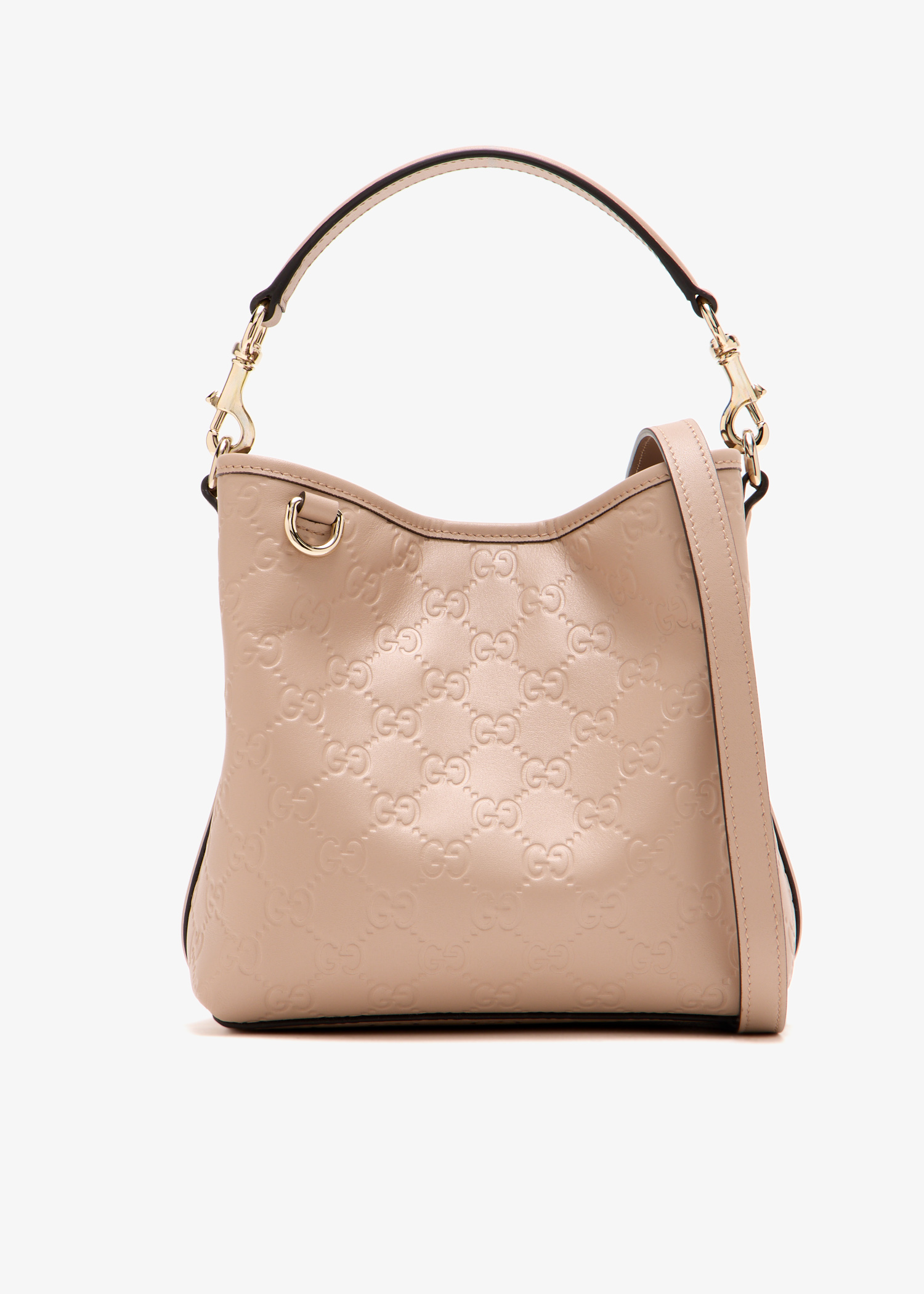 

GG Emblem small bucket bag, Beige