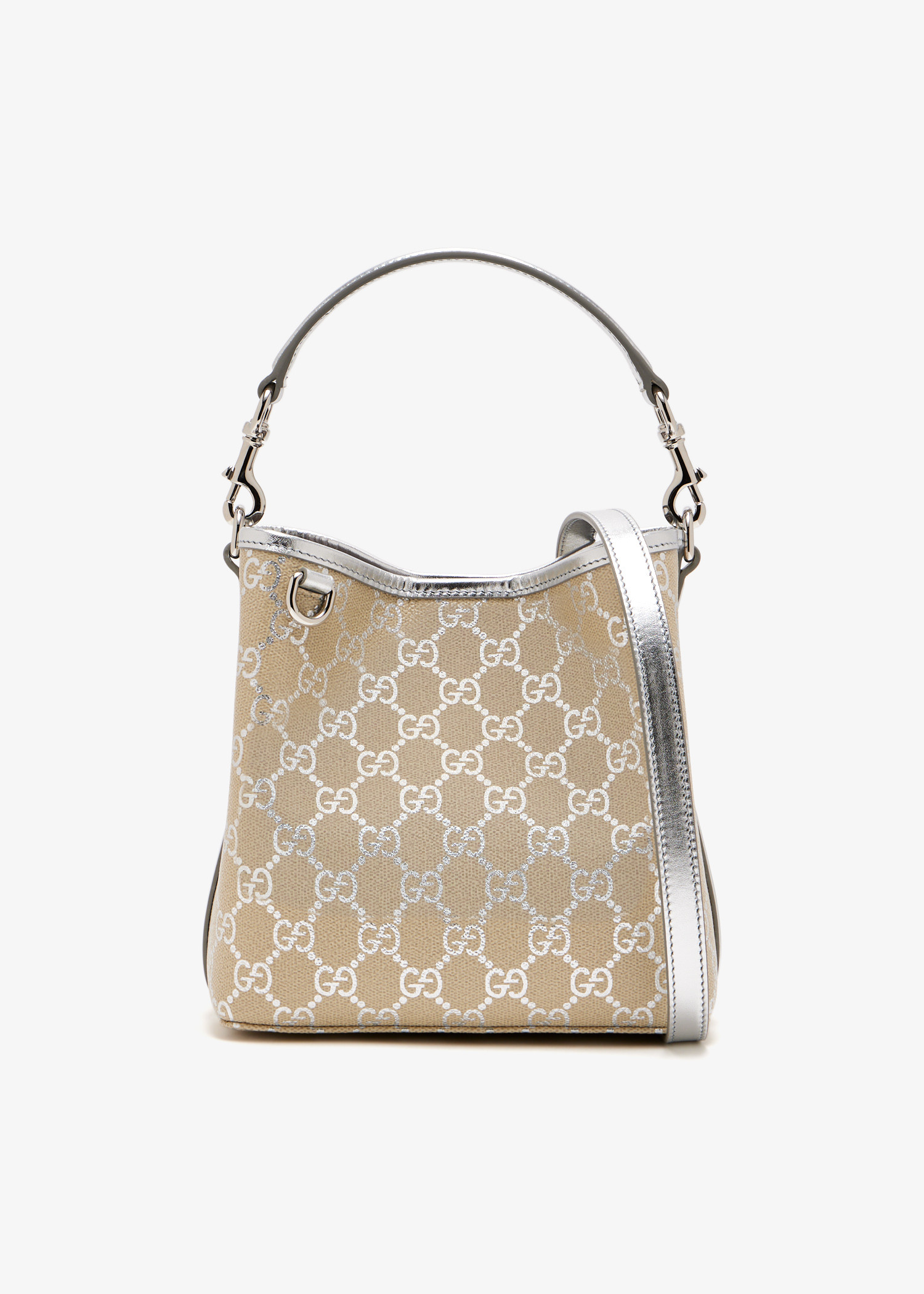 

GG Emblem small bucket bag, Beige