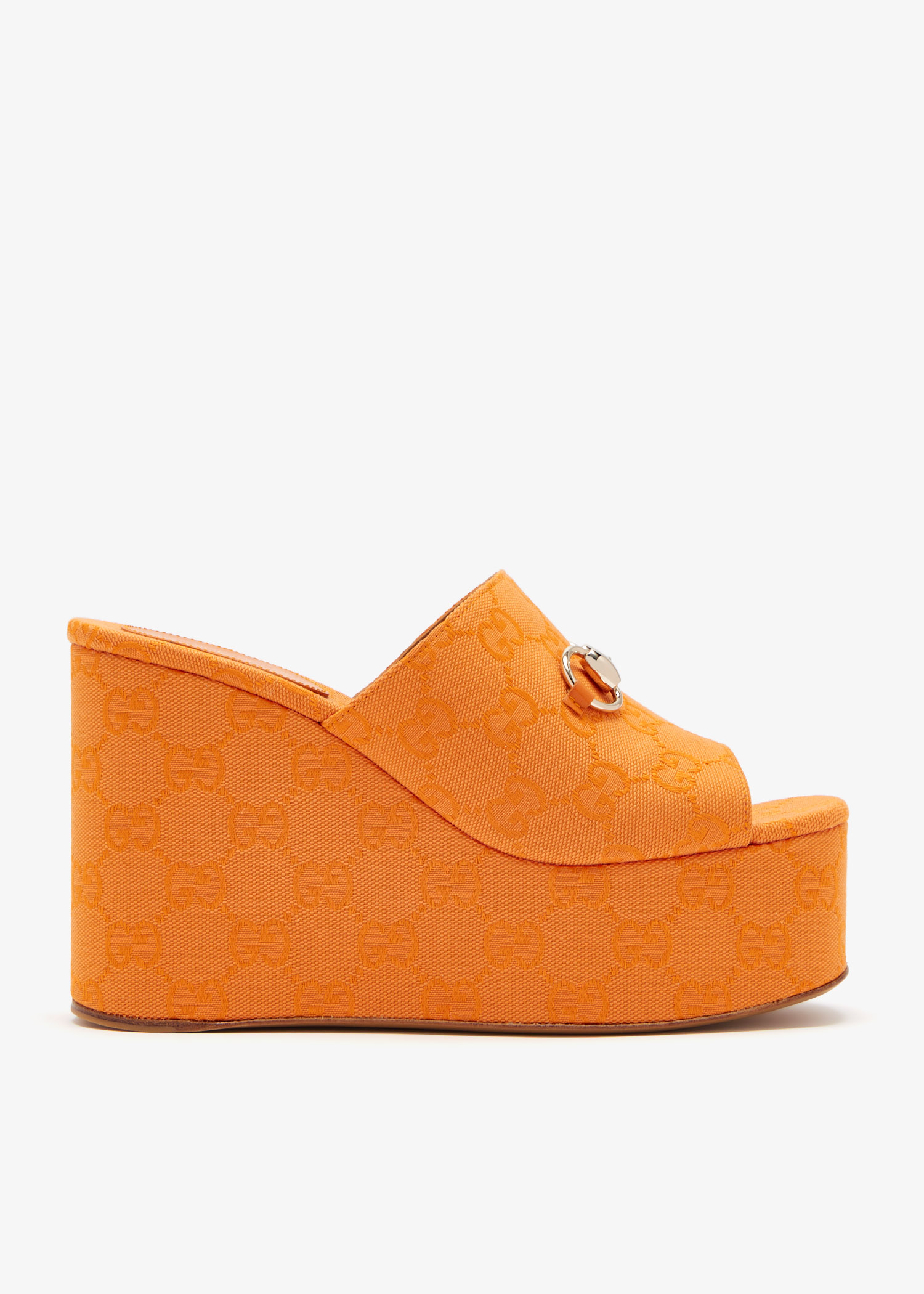 

Horsebit wedge sandals, Orange