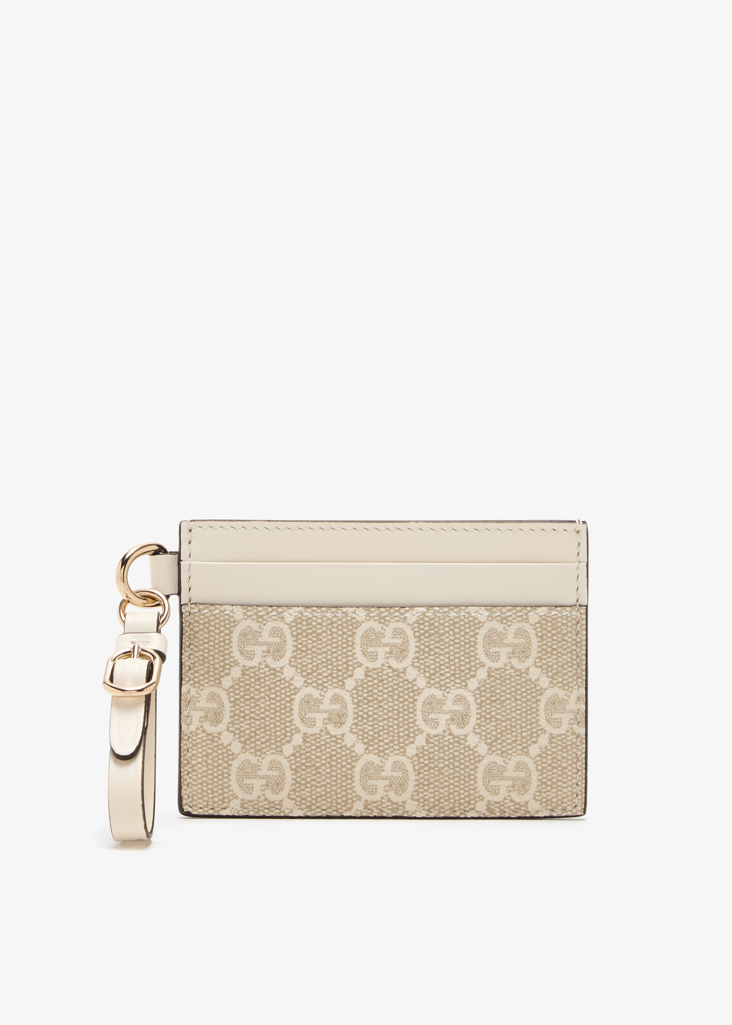 

GG Emblem card case, Beige