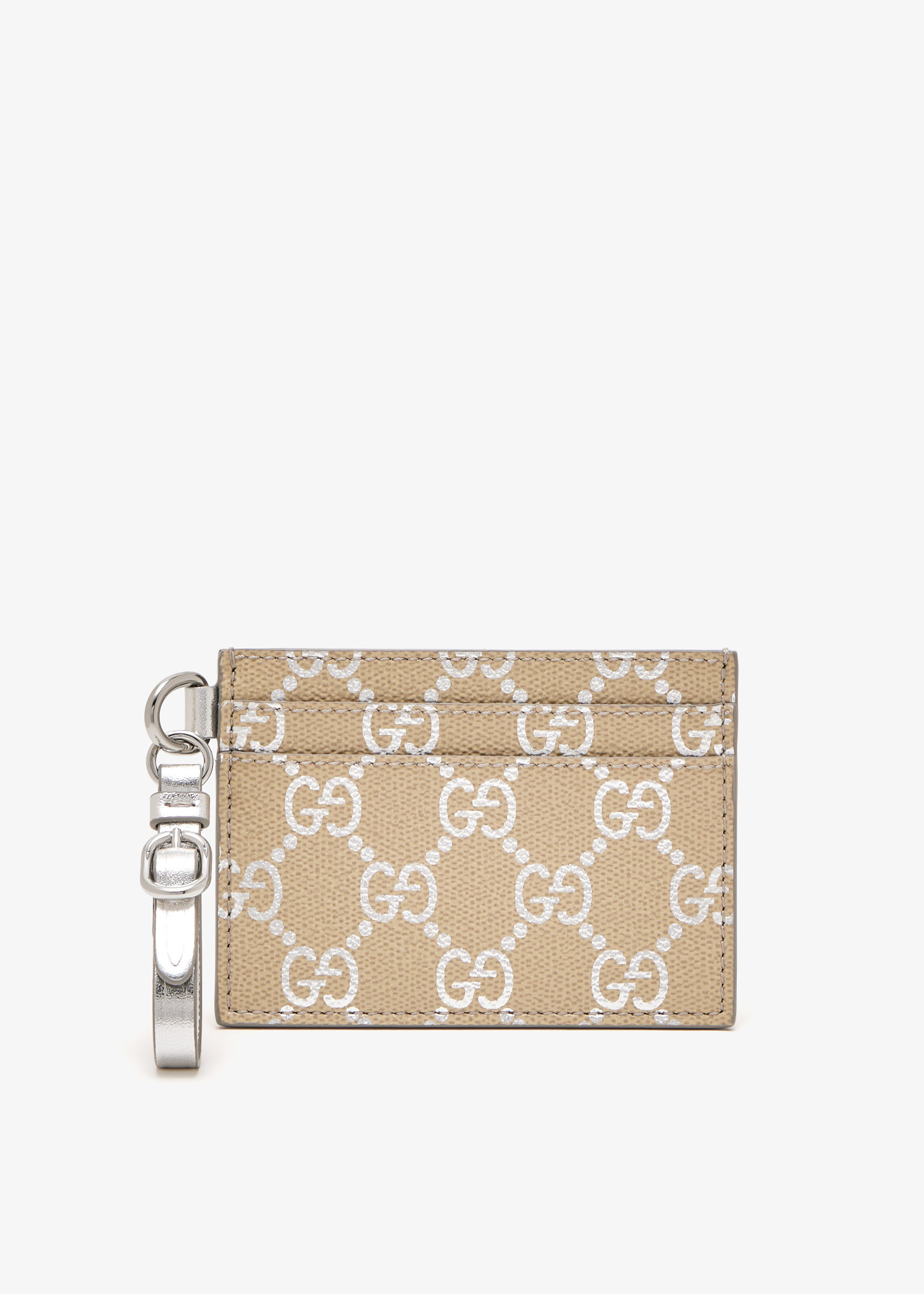 

GG Emblem card case, Beige