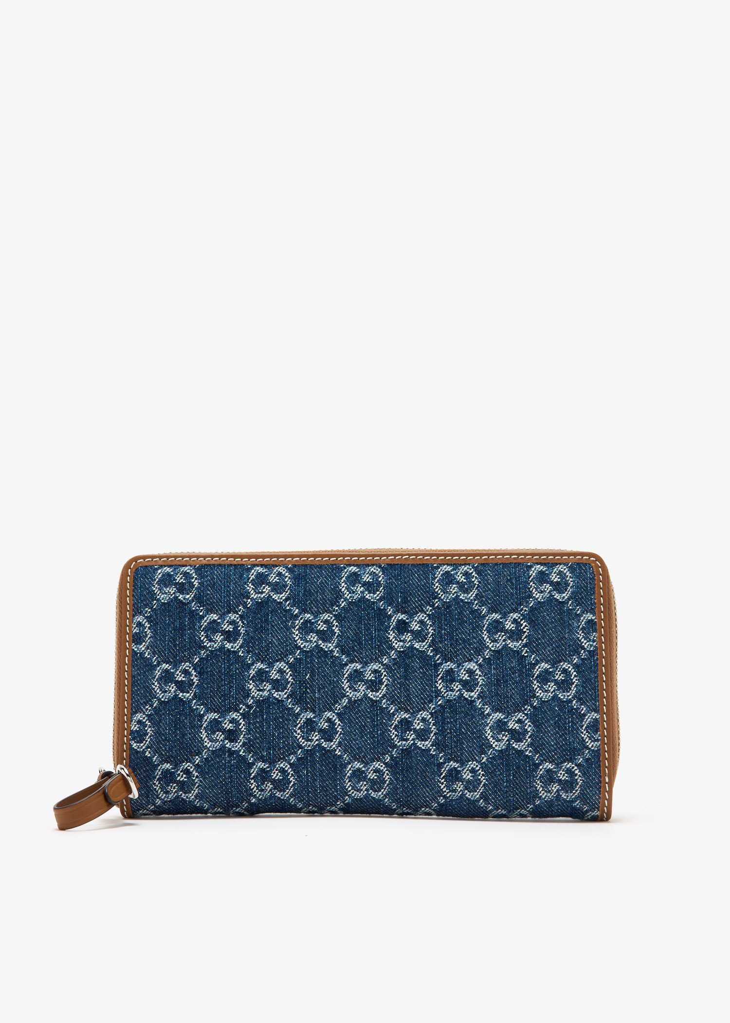 

GG Emblem zip-around wallet, Blue