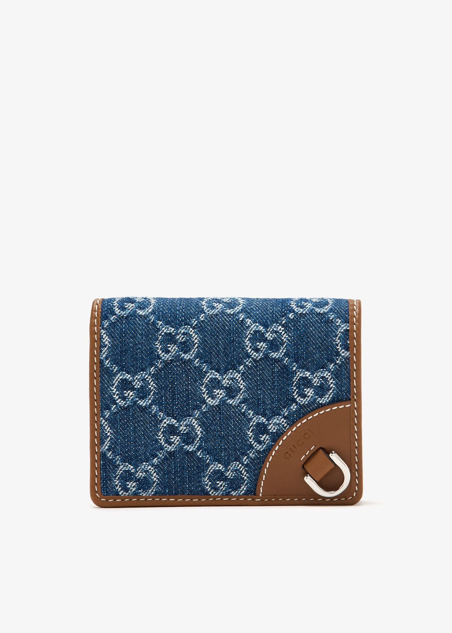 

GG Emblem small wallet, Blue
