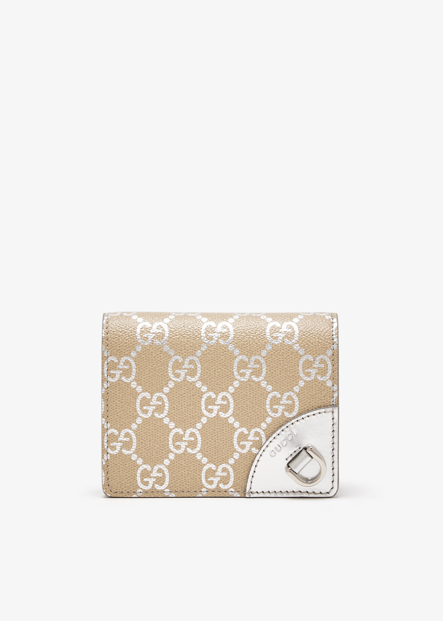 

GG Emblem small wallet, Beige