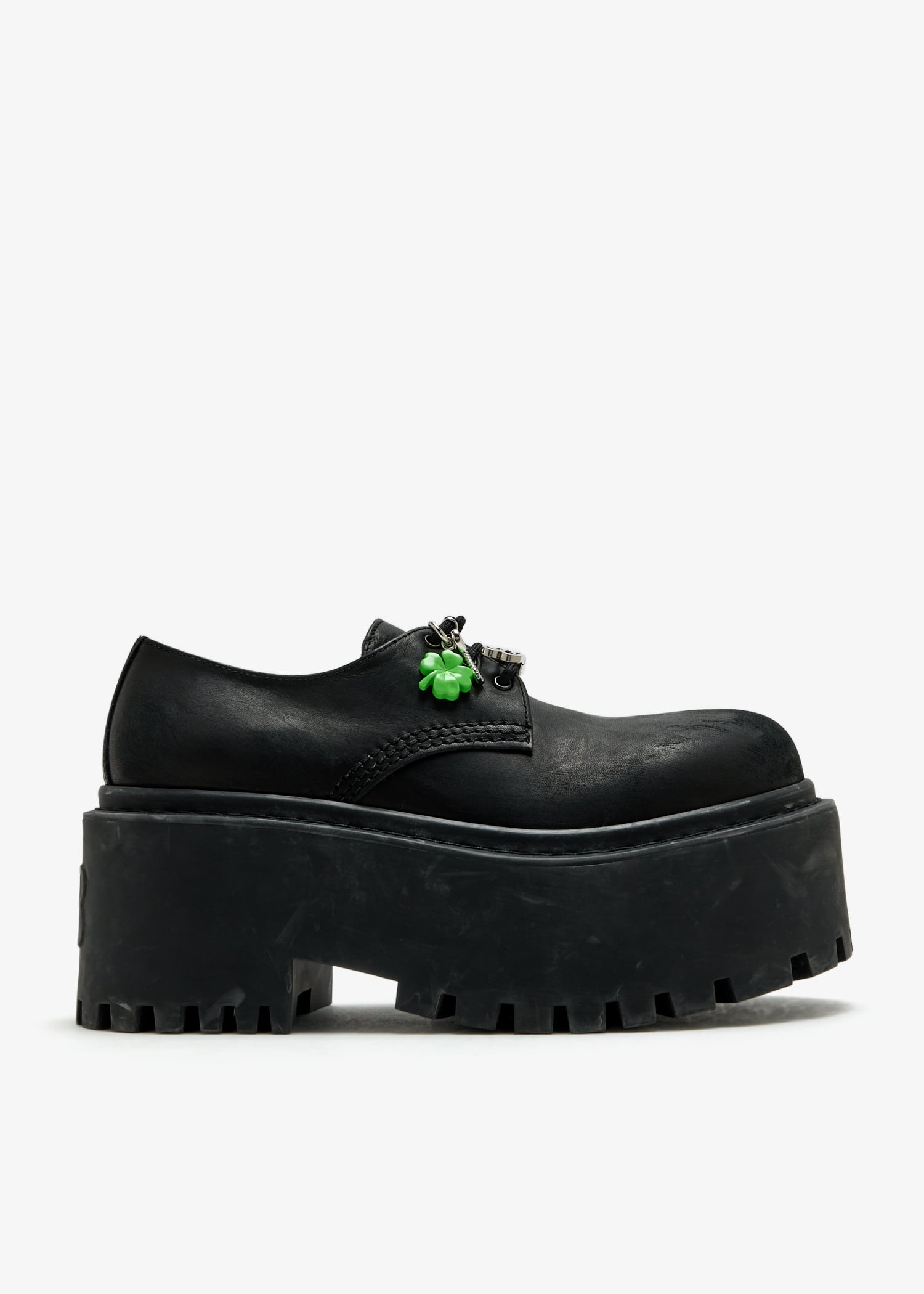 

Strike platform derby shoes, Black