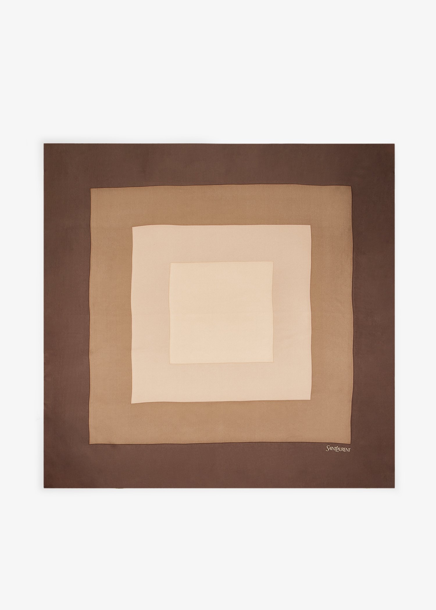 

Square silk twill scarf, Brown