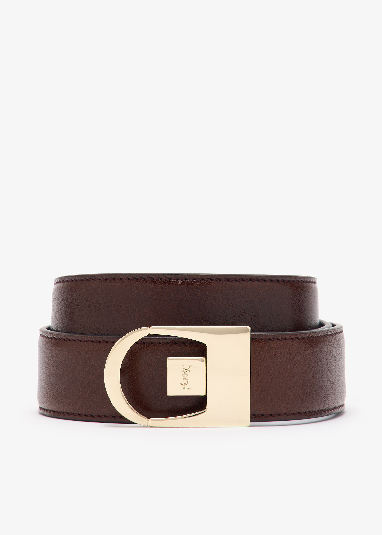 

YSL Logo belt, Brown